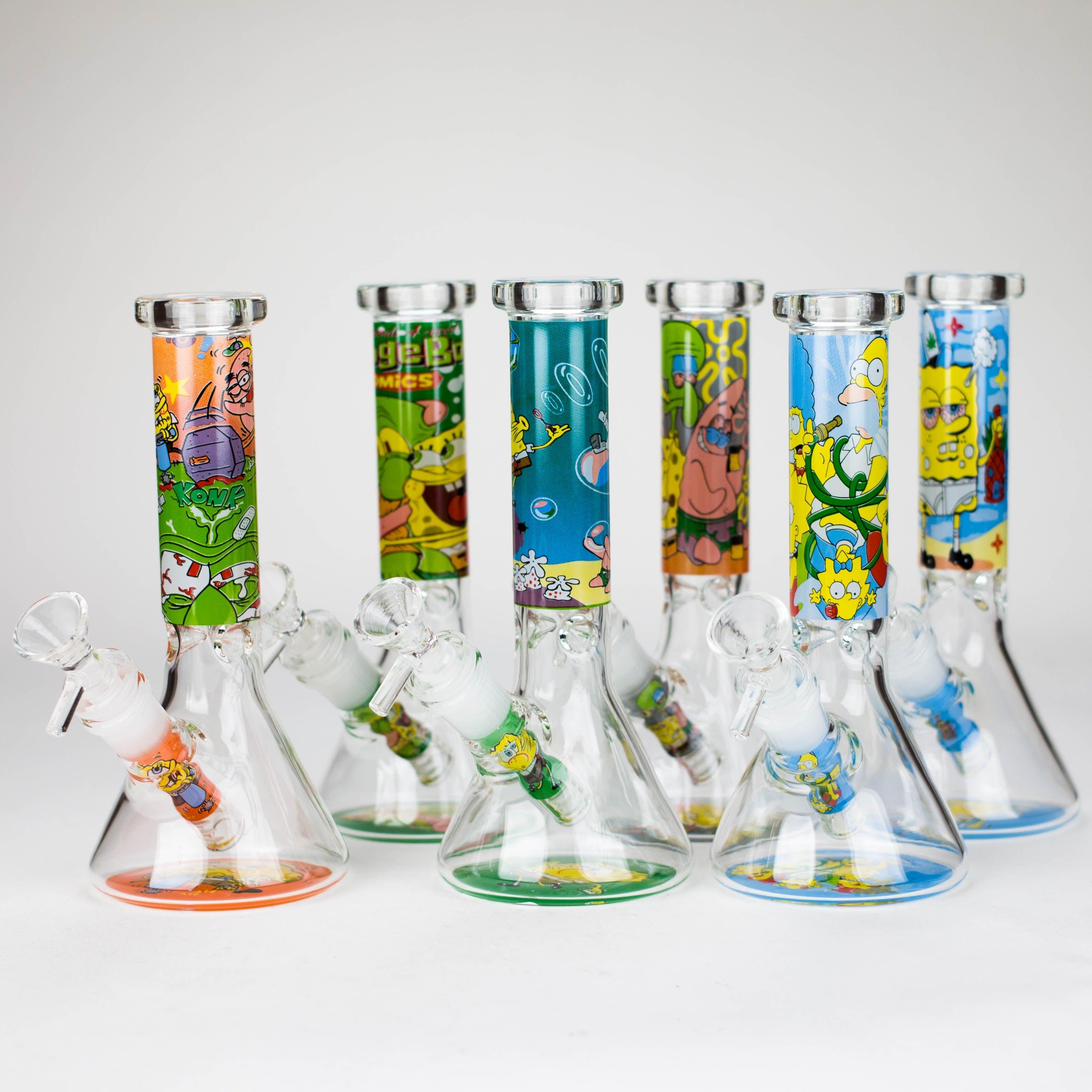 7.5" 4mm Cartoon Design Beaker Bong [PIP877] Main image