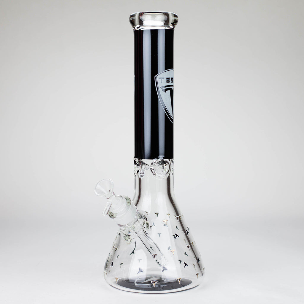 TSLA Glow in the Dark 14" 9 mm glass bong [PIP866]