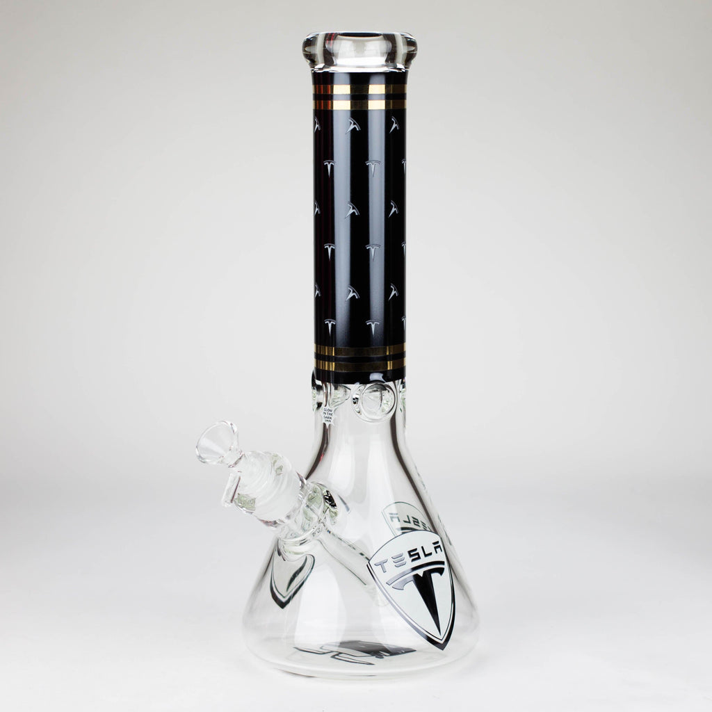 TSLA Glow in the Dark 14" 9 mm glass bong [PIP866]