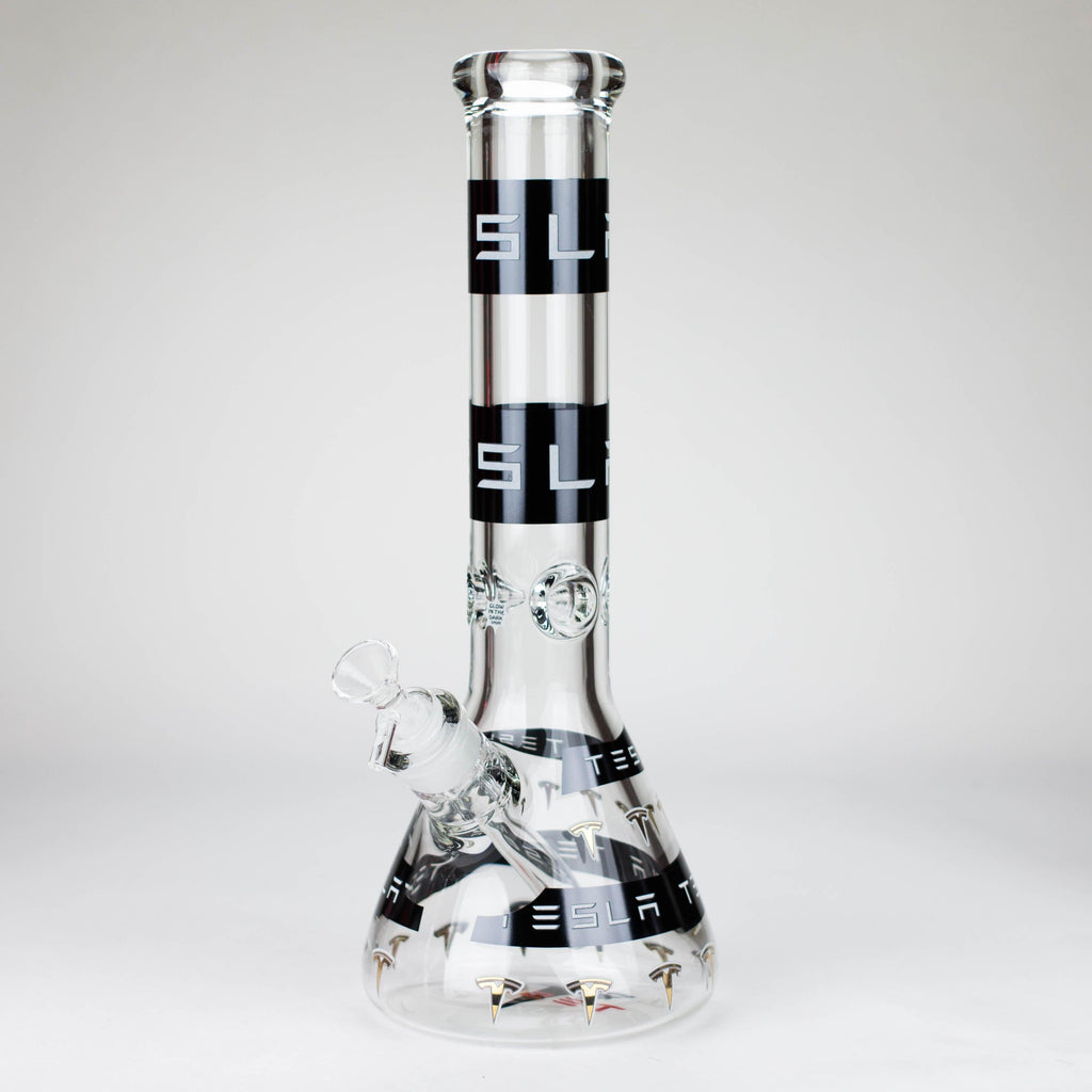 TSLA Glow in the Dark 14" 9 mm glass bong [PIP866]