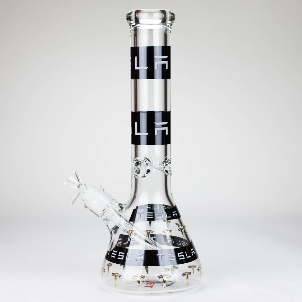 TSLA Glow in the Dark 14" 9 mm glass bong [PIP866]