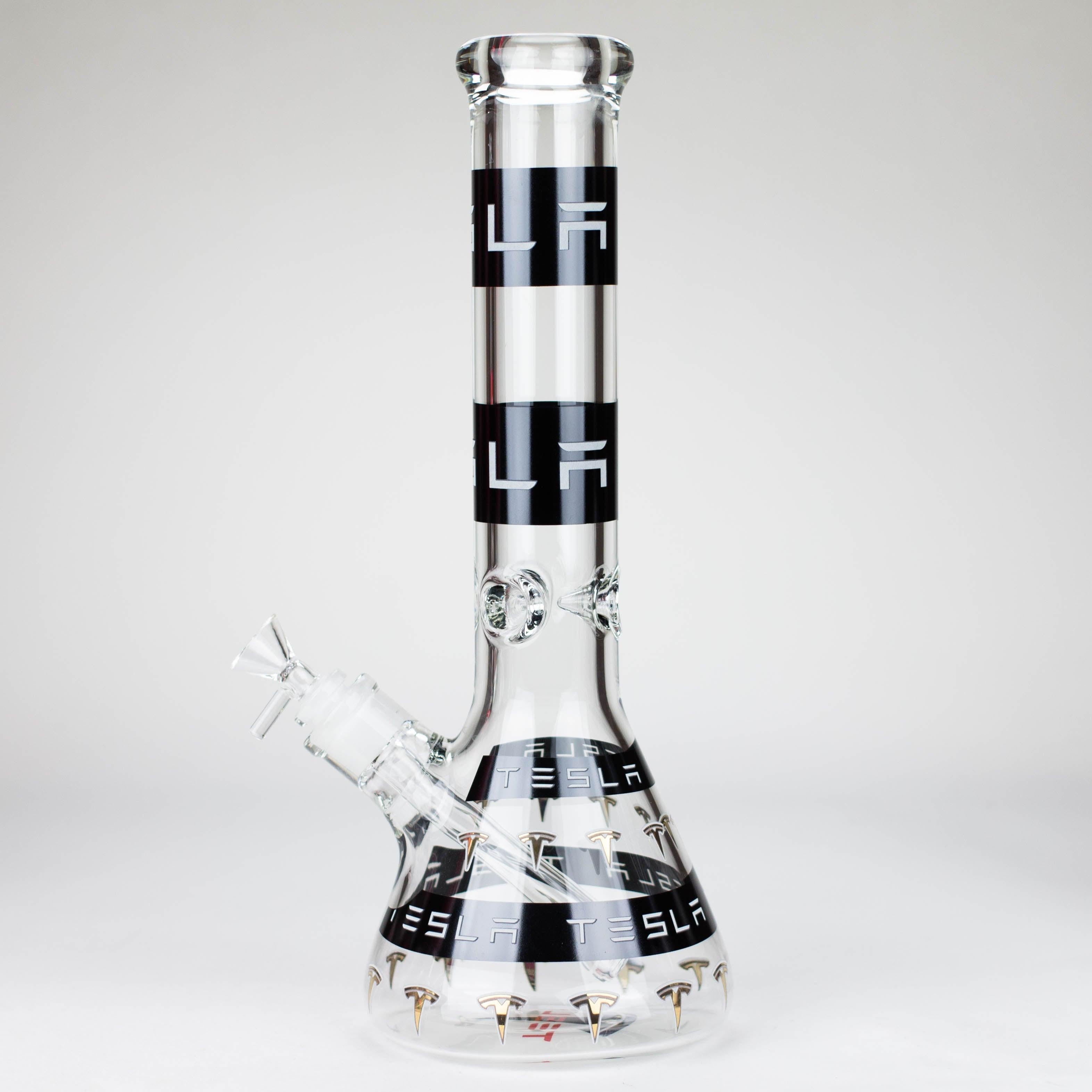 TSLA Glow in the Dark 14" 9 mm glass bong [PIP866]