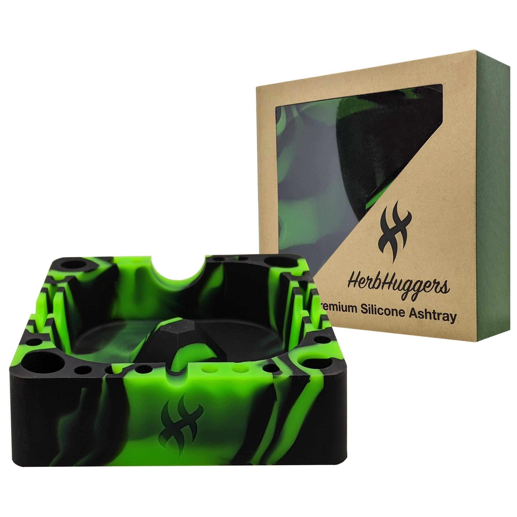 Herbhuggers | Premium Silicone Ashtray Featuring Center Tap Ash and Glassware Clearer with Accessory Organizing Slot Holders Main image