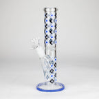 10" Color accented Staight Tube Glass Bong With Maple Leaf Design