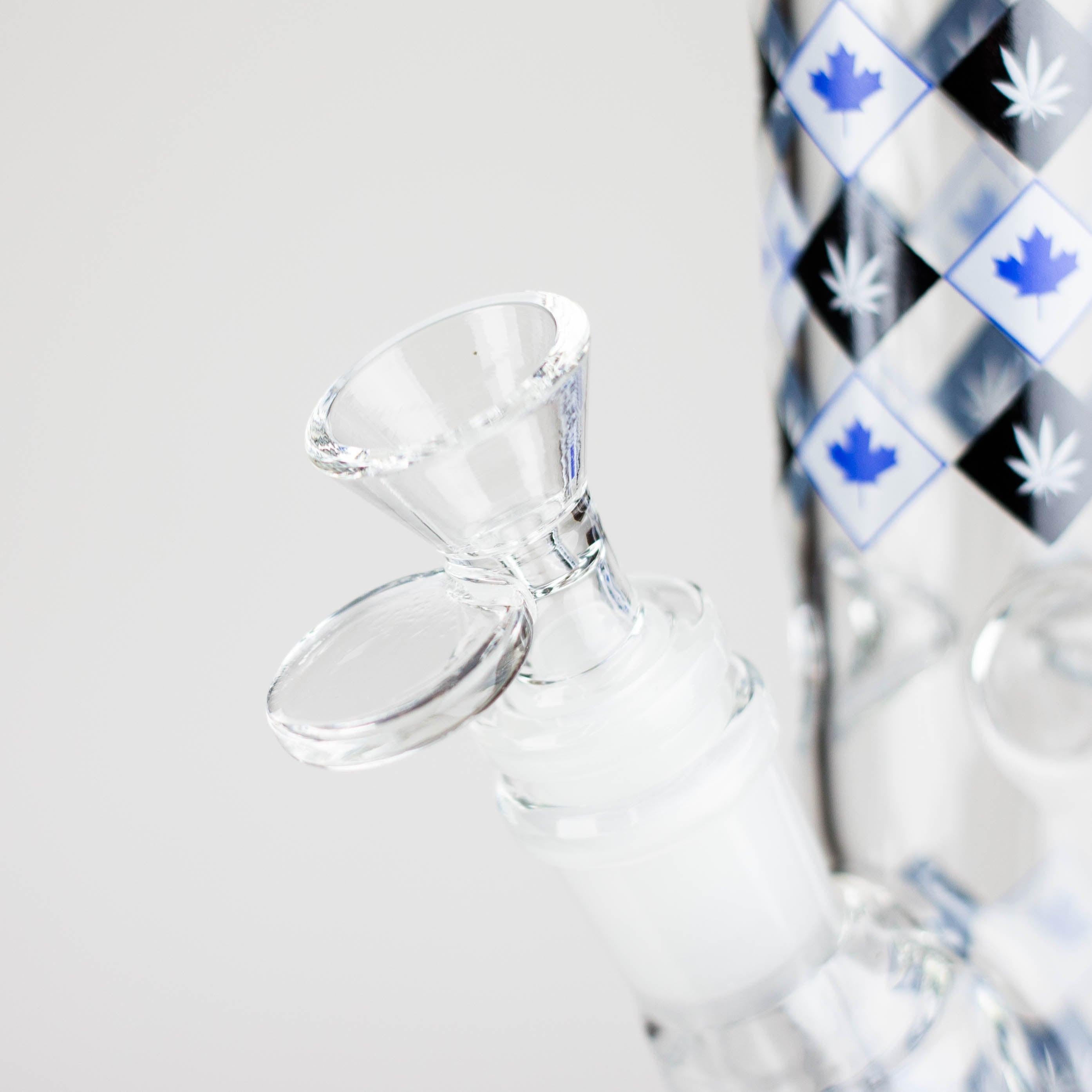 10" Color accented Staight Tube Glass Bong With Maple Leaf Design Secondary image