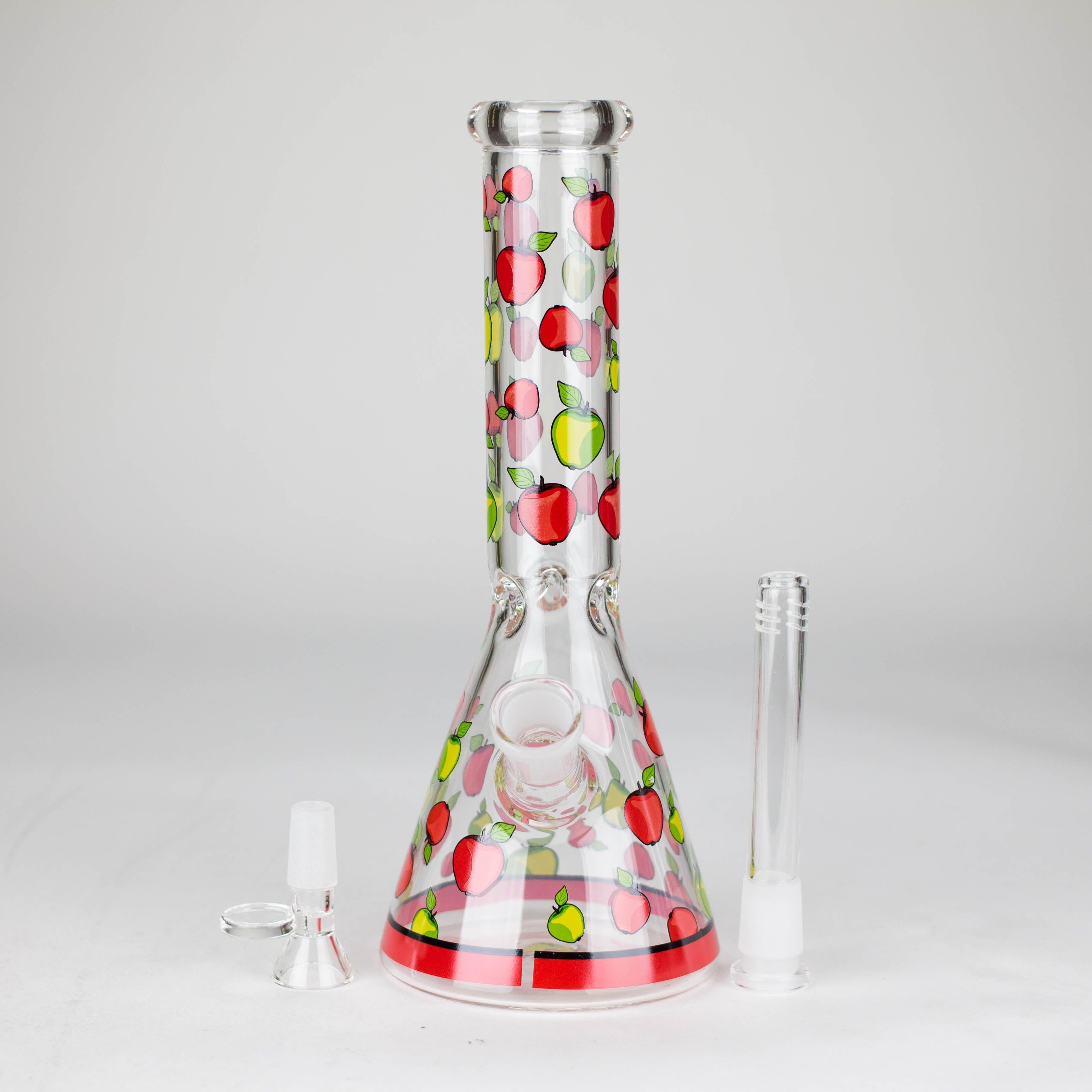 10" Glass Bong With Fruit Design