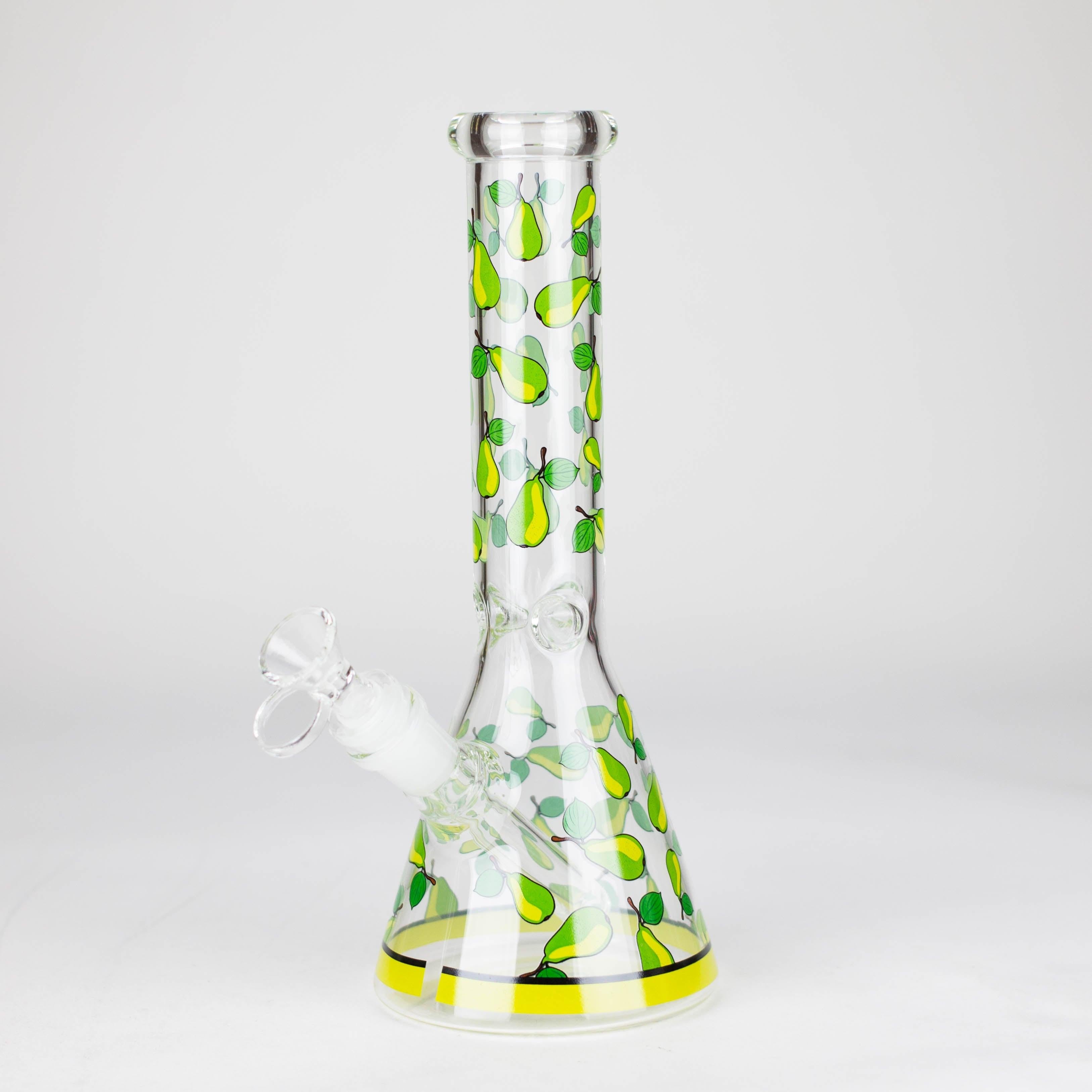 10" Glass Bong With Fruit Design