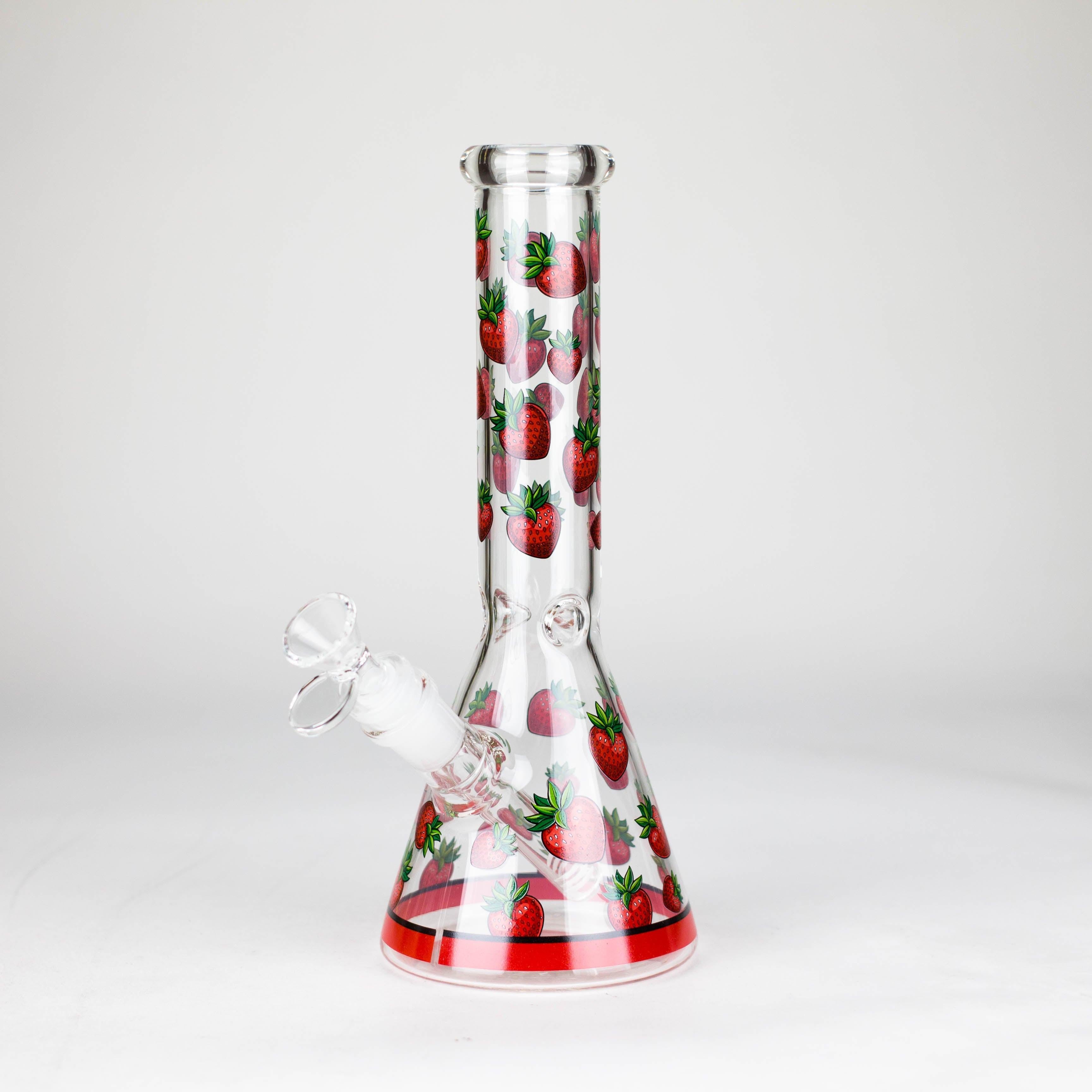 10" Glass Bong With Fruit Design