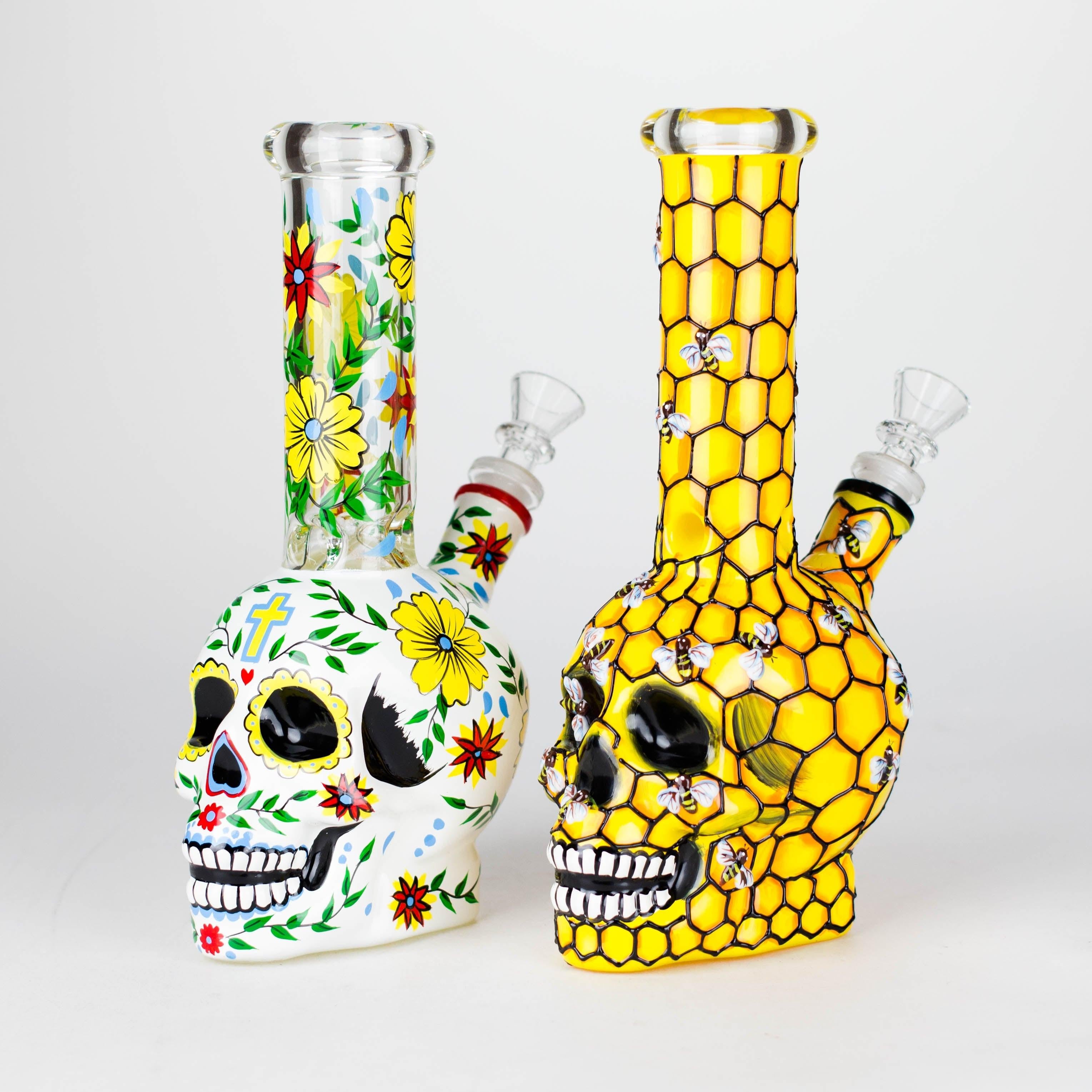9" Sugar Skull-Themed glass bong [SK Series] Main image