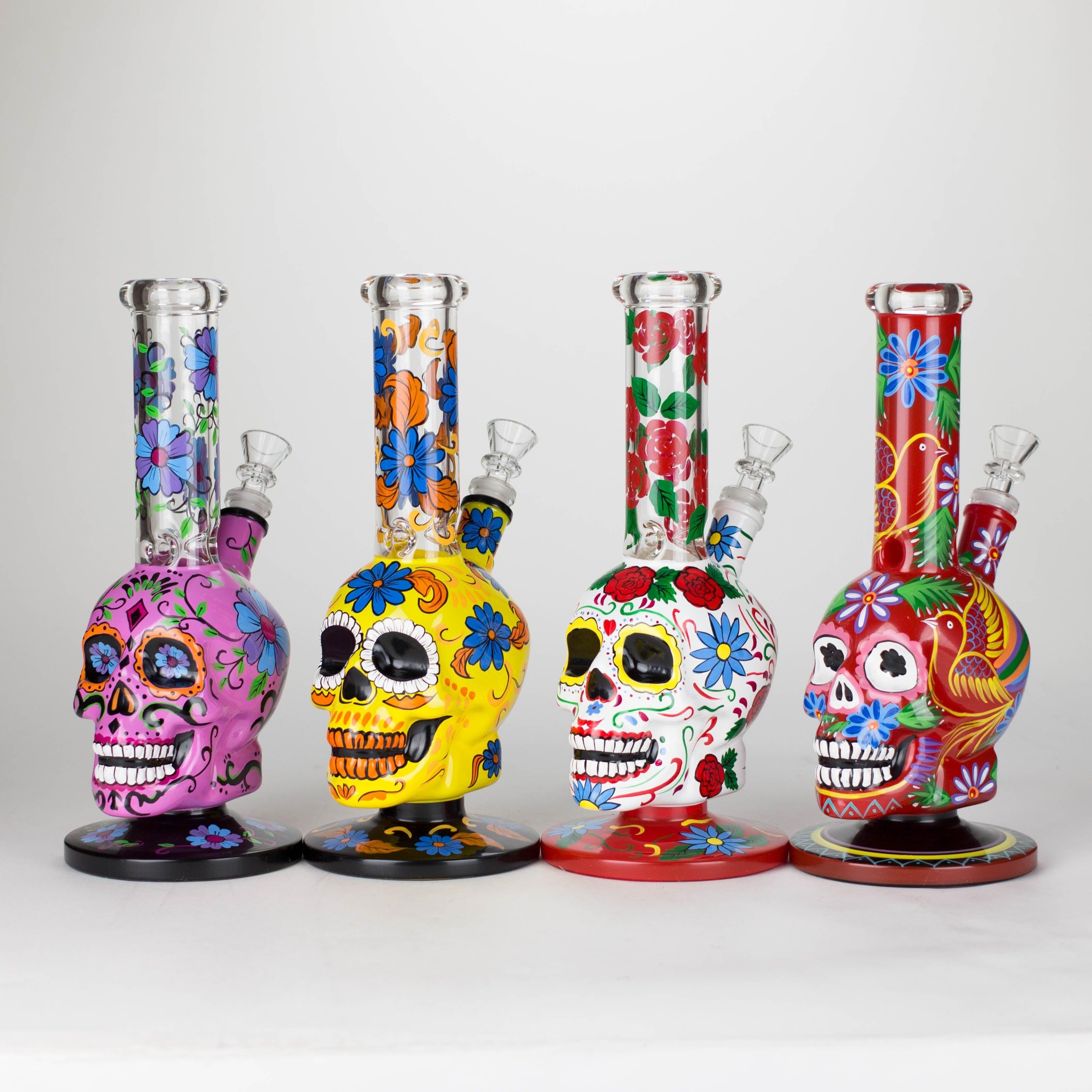 10" Sugar Skull-Themed glass bong [SK Series] Main image