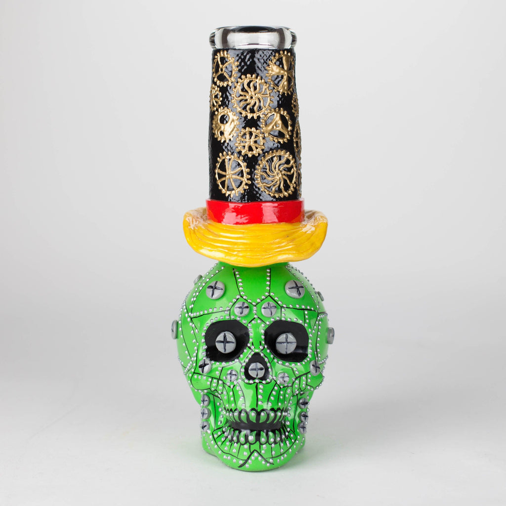 9" Wizard-Themed Sugar Skull Glass Bong [SK05]