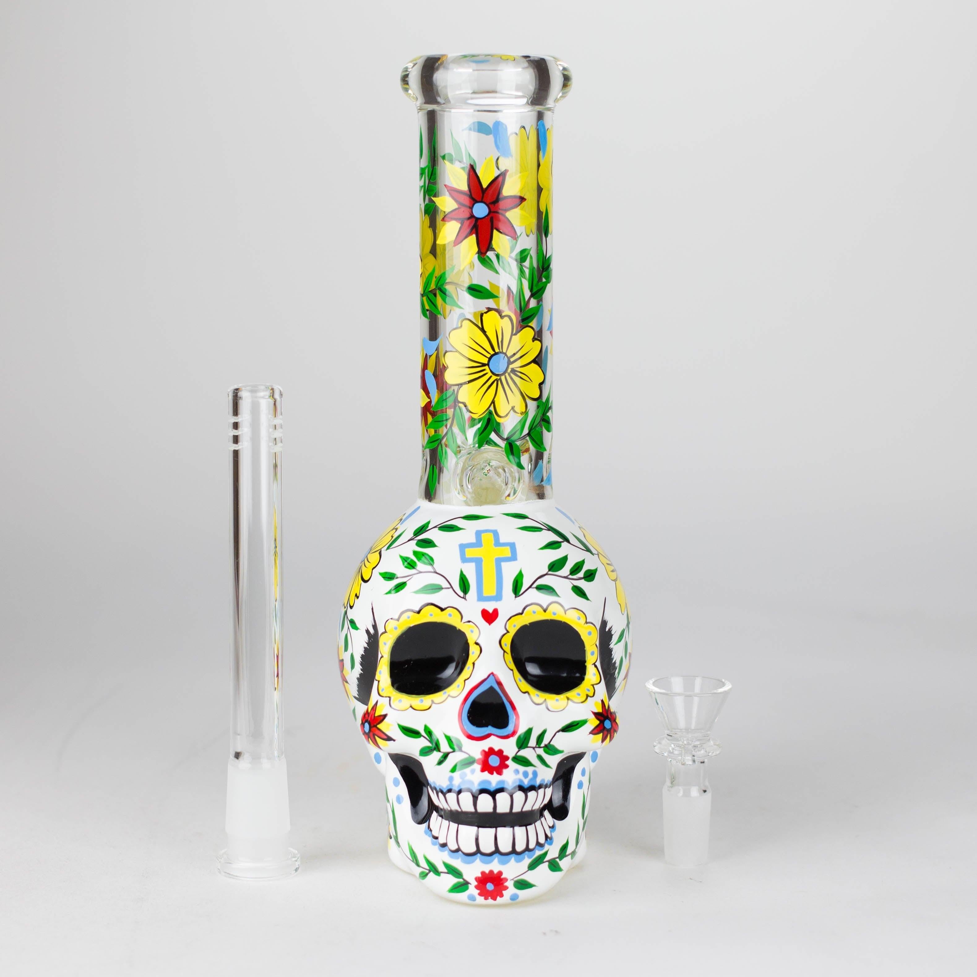 9" Sugar Skull-Themed glass bong [SK Series] Secondary image