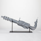 24" Electroplated Machine gun Design Glass Bong with Display Stand [GU002]