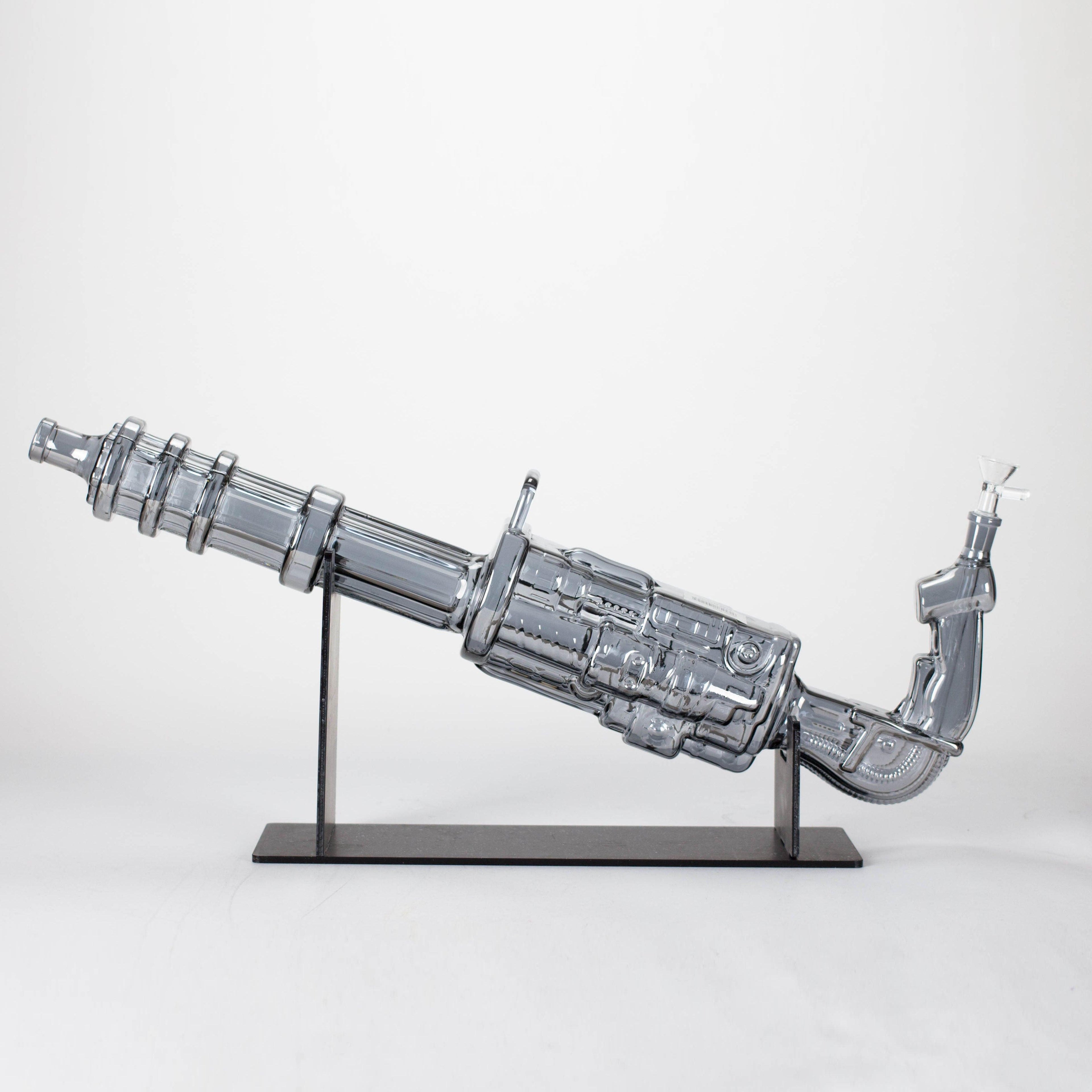 24" Electroplated Machine gun Design Glass Bong with Display Stand [GU002]