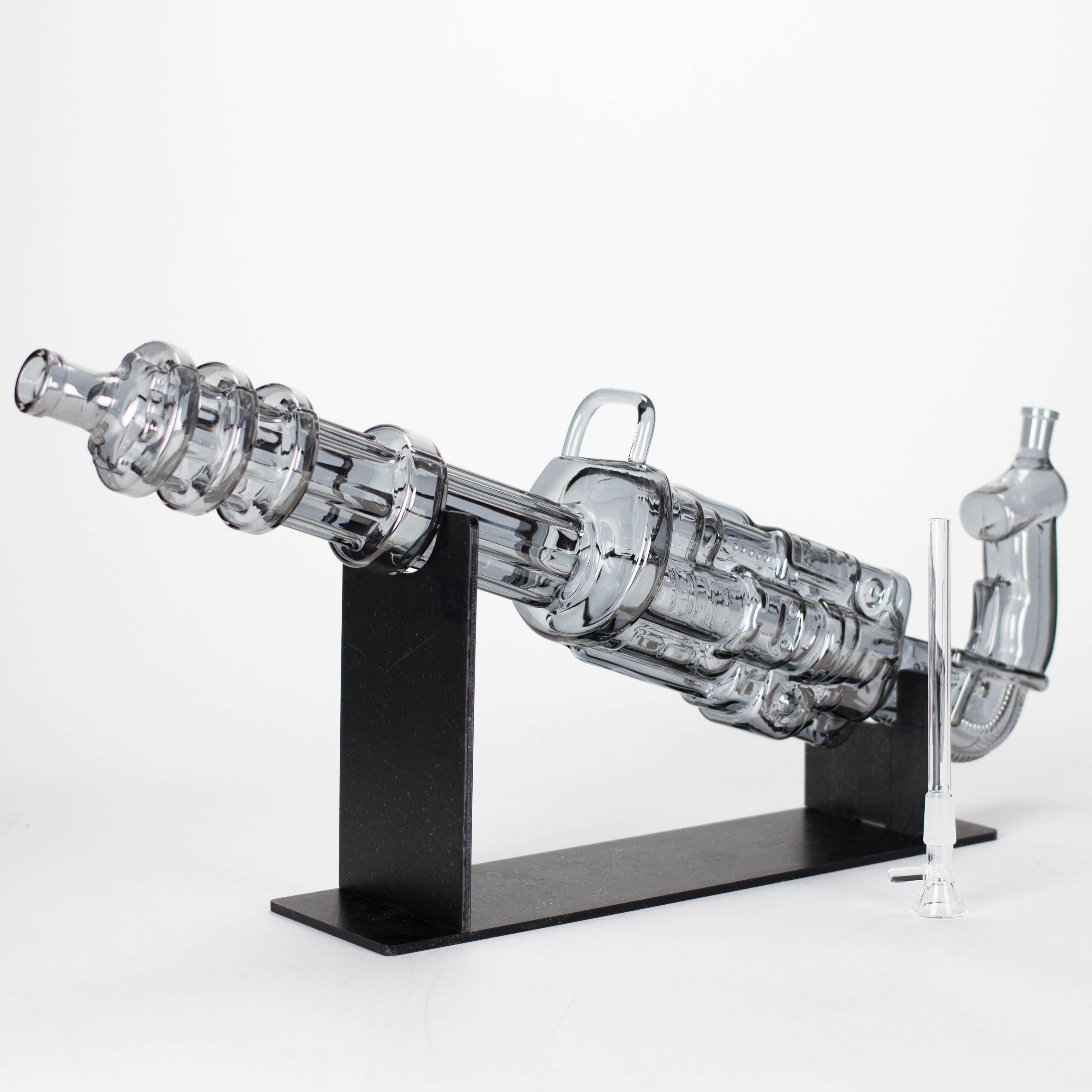 24" Electroplated Machine gun Design Glass Bong with Display Stand [GU002]