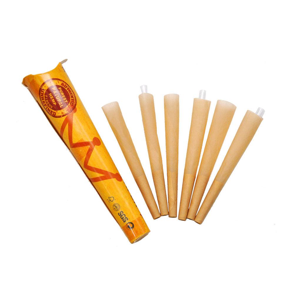 HORNET | 1-1/4 Size Natural Pre-Rolled Paper Cones 6 x 24CT