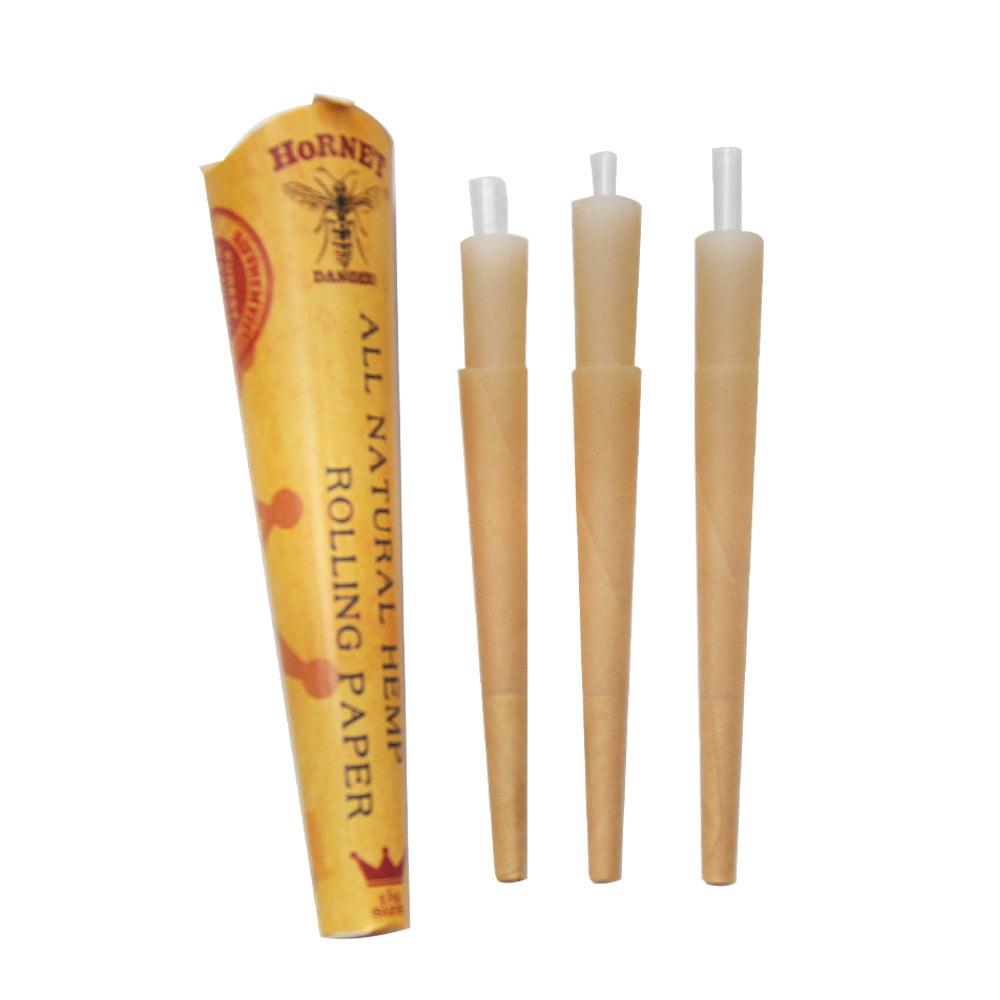 HORNET | 1-1/4 Size Natural Pre-Rolled Paper Cones 6 x 24CT