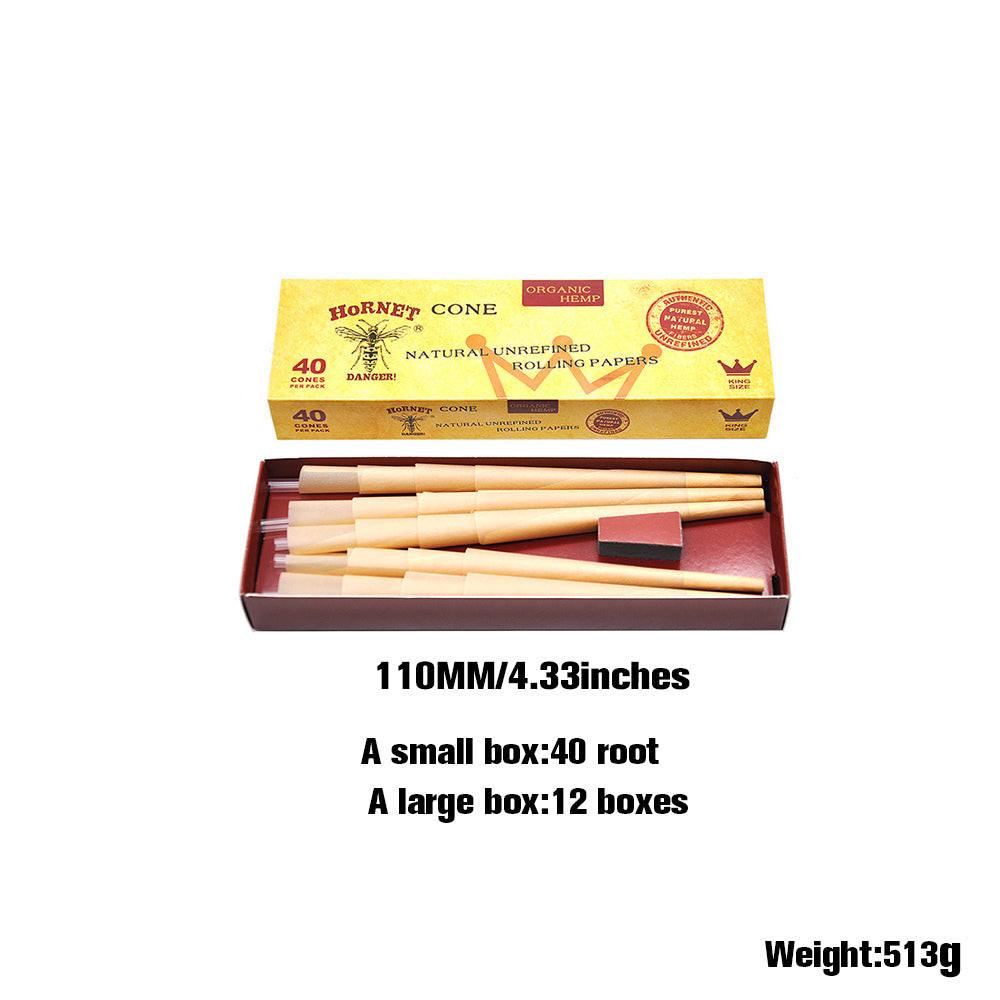 HORNET | Natural Unrefined King Size Pre Rolled Paper Cones Smoking 40 Pack Cone