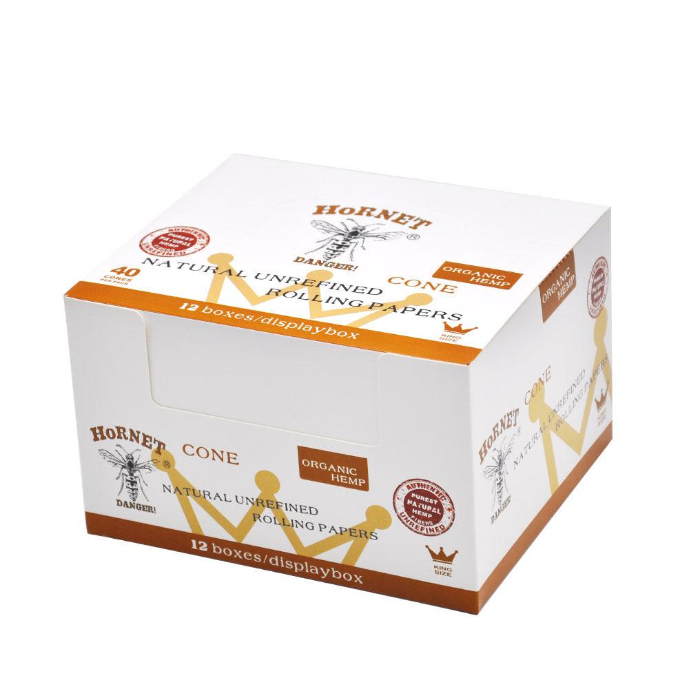Hornet | Natural Unrefined King Size Pre Rolled Paper Cones Smoking White 40 Pack Cone