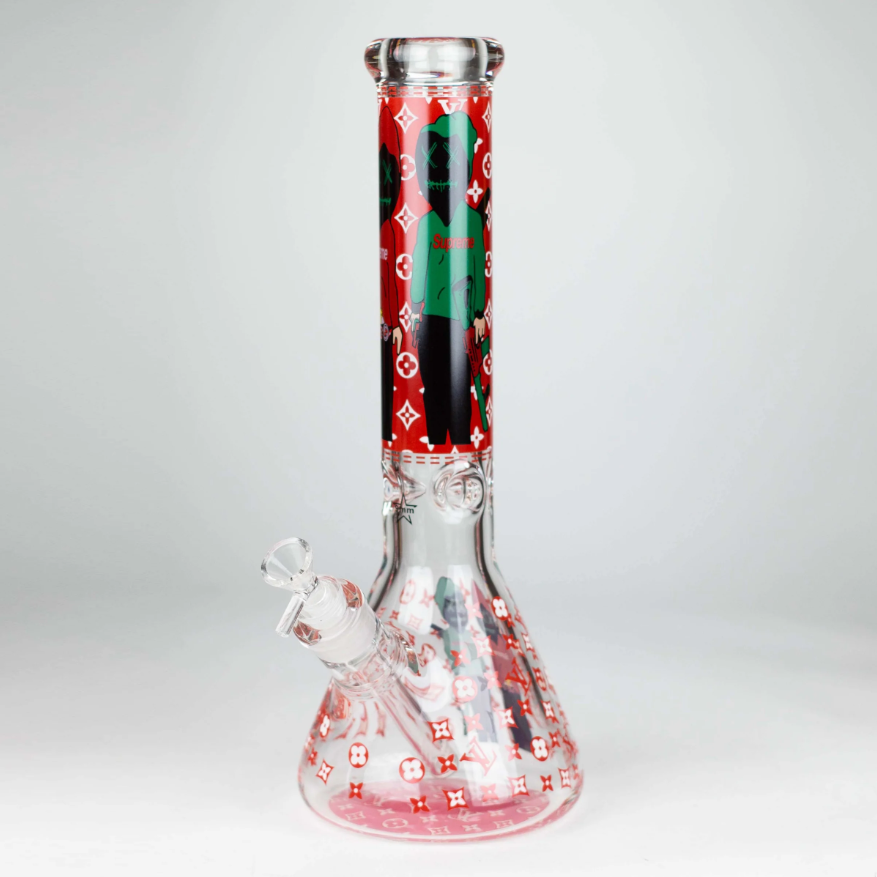 14" Cartoon Glow 9 mm glass bong [PIP835]