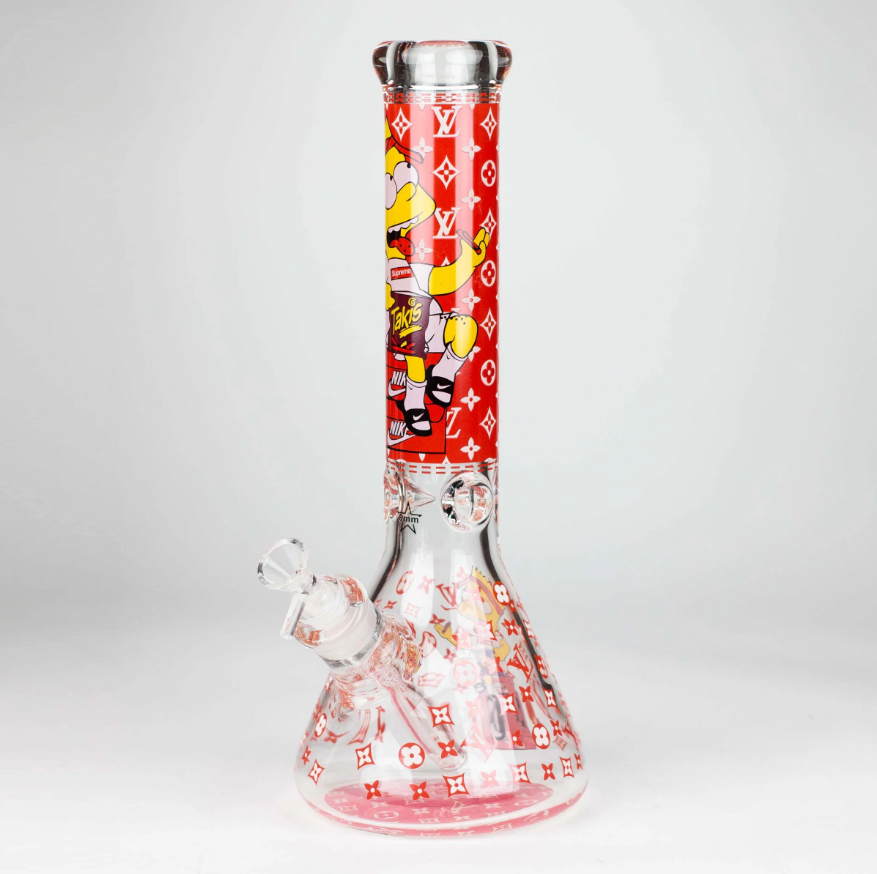 14" Cartoon Glow 9 mm glass bong [PIP835]