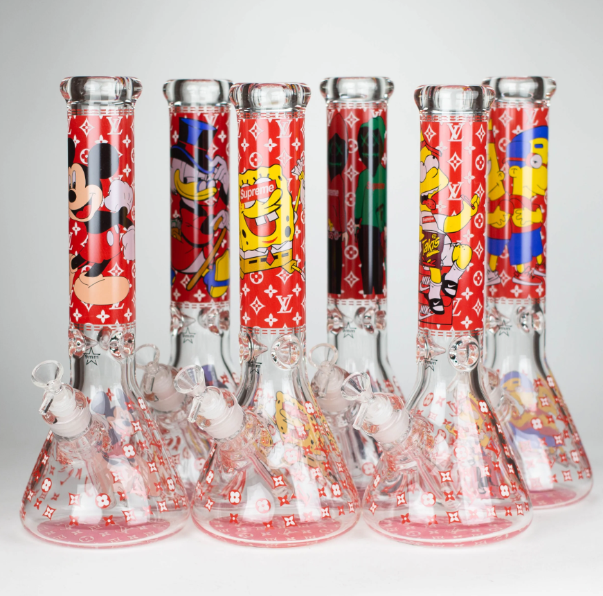 14" Cartoon Glow 9 mm glass bong [PIP835] Main image