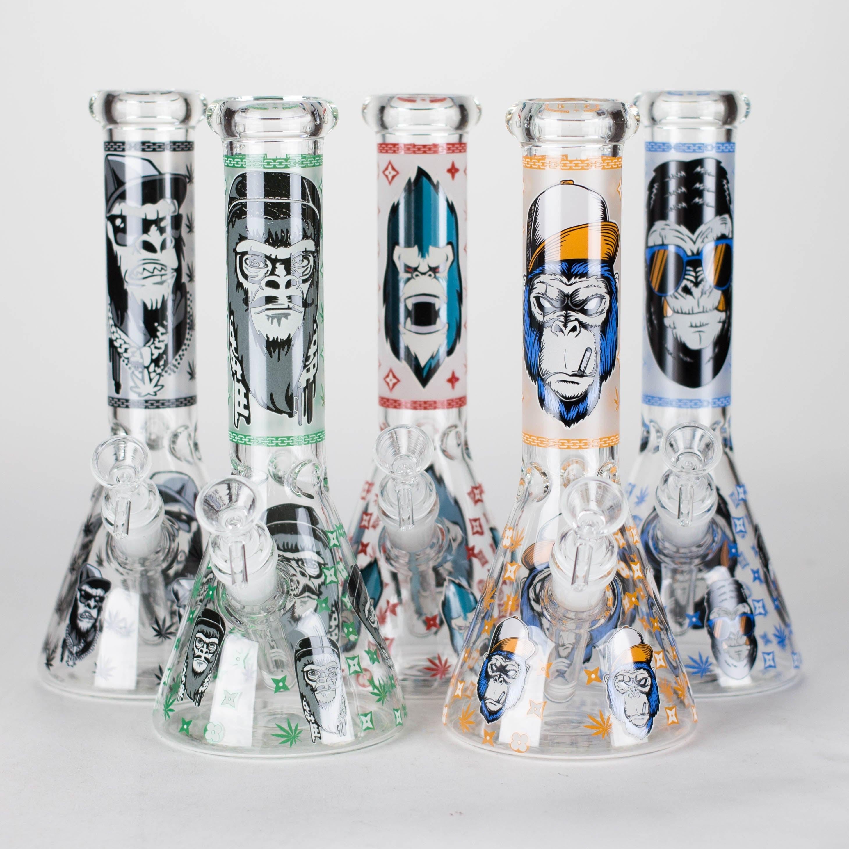 10" Gorilla Designs Glow In The Dark beaker bong In the Box [PIP302]