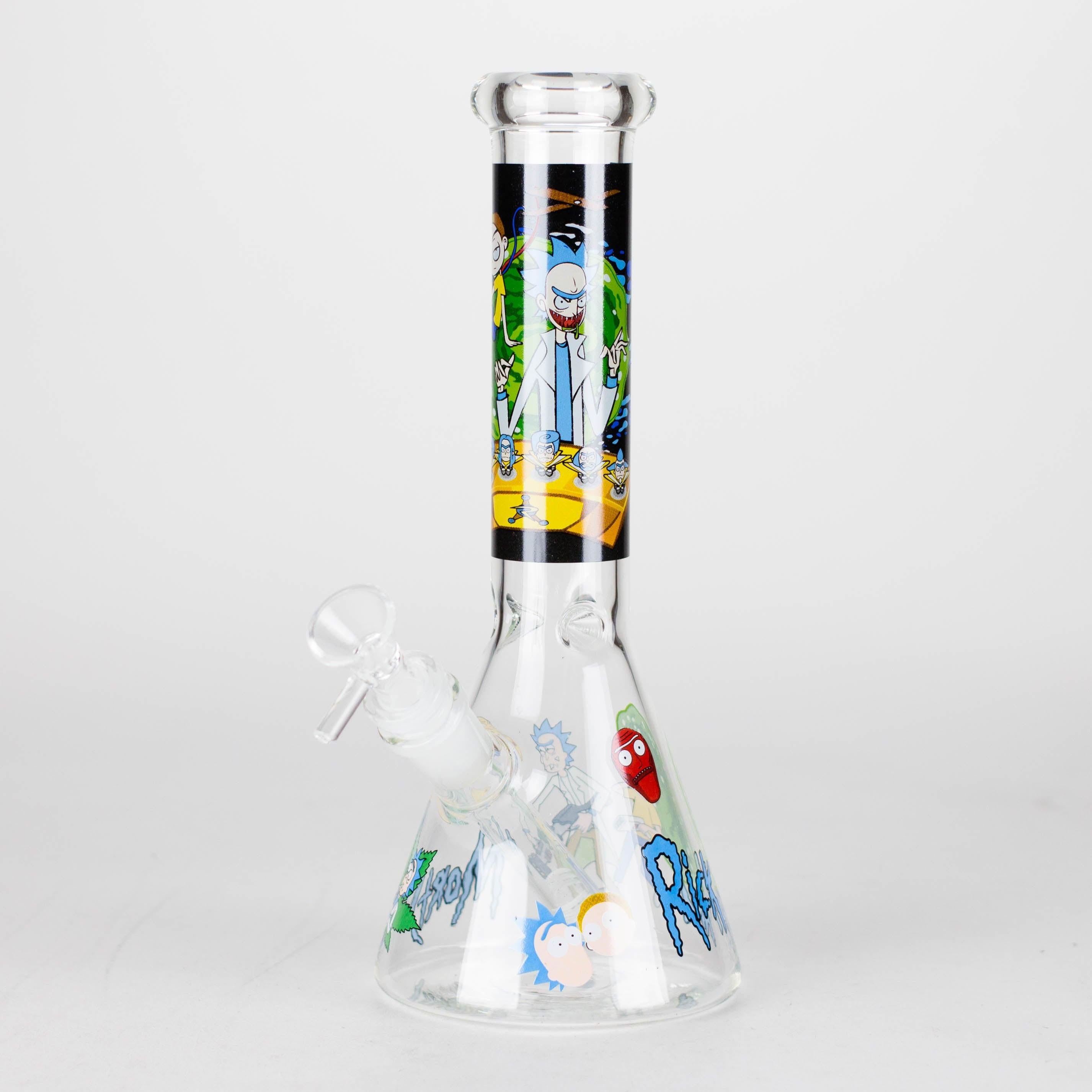 10" Cartoon Designs Glow In The Dark beaker bong In the Box [PIP302]