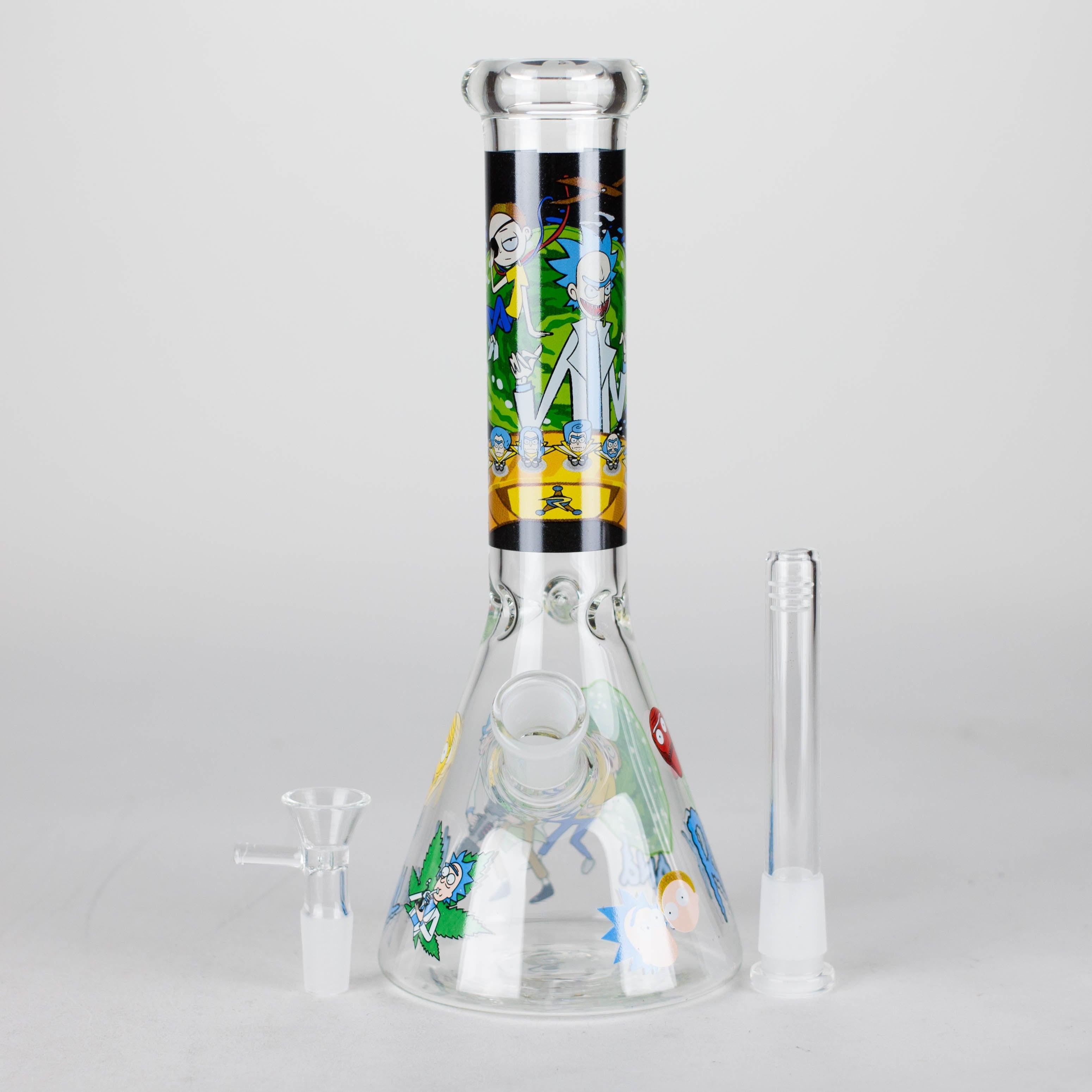 10" Cartoon Designs Glow In The Dark beaker bong In the Box [PIP302]