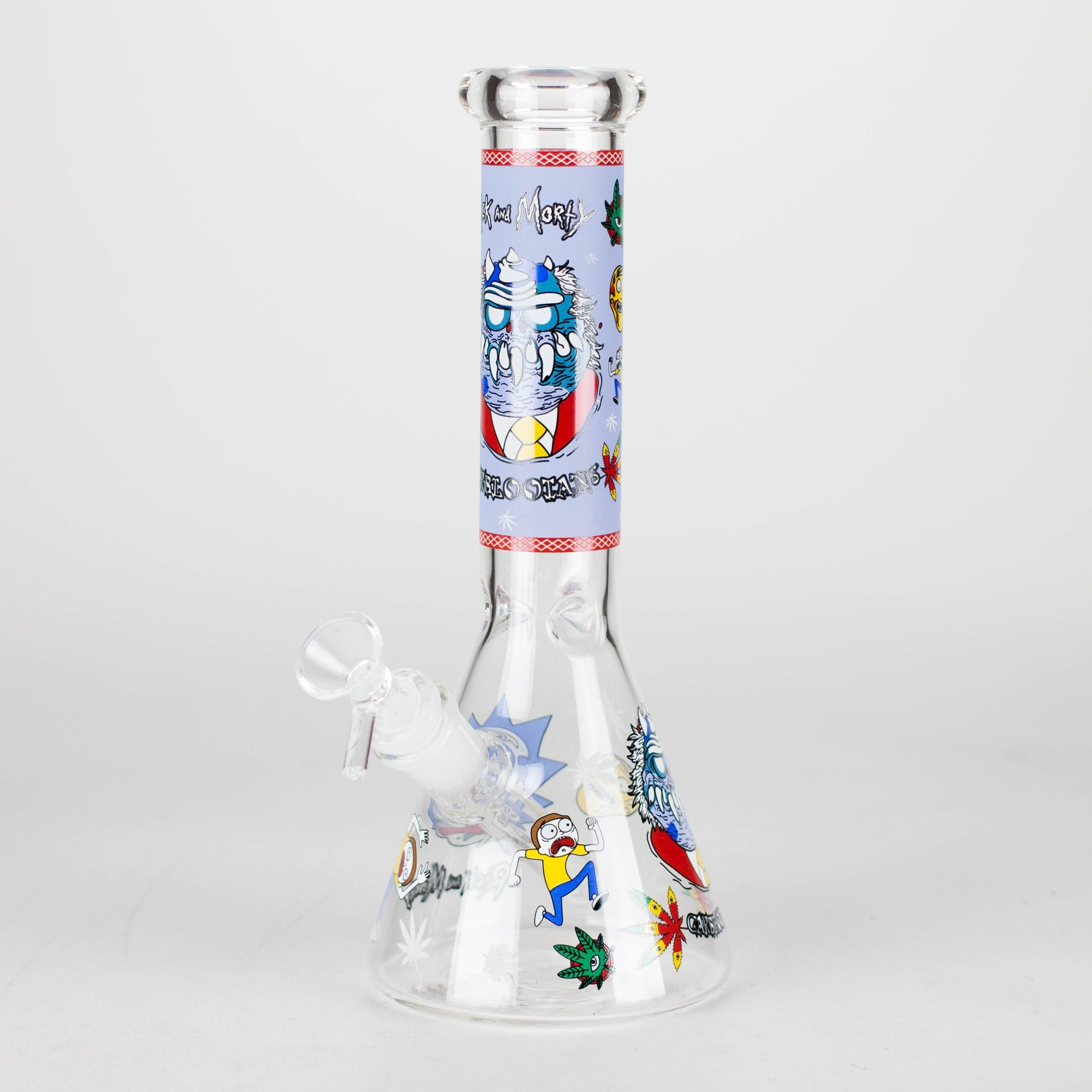 10" Cartoon Designs Glow In The Dark beaker bong In the Box [PIP302]