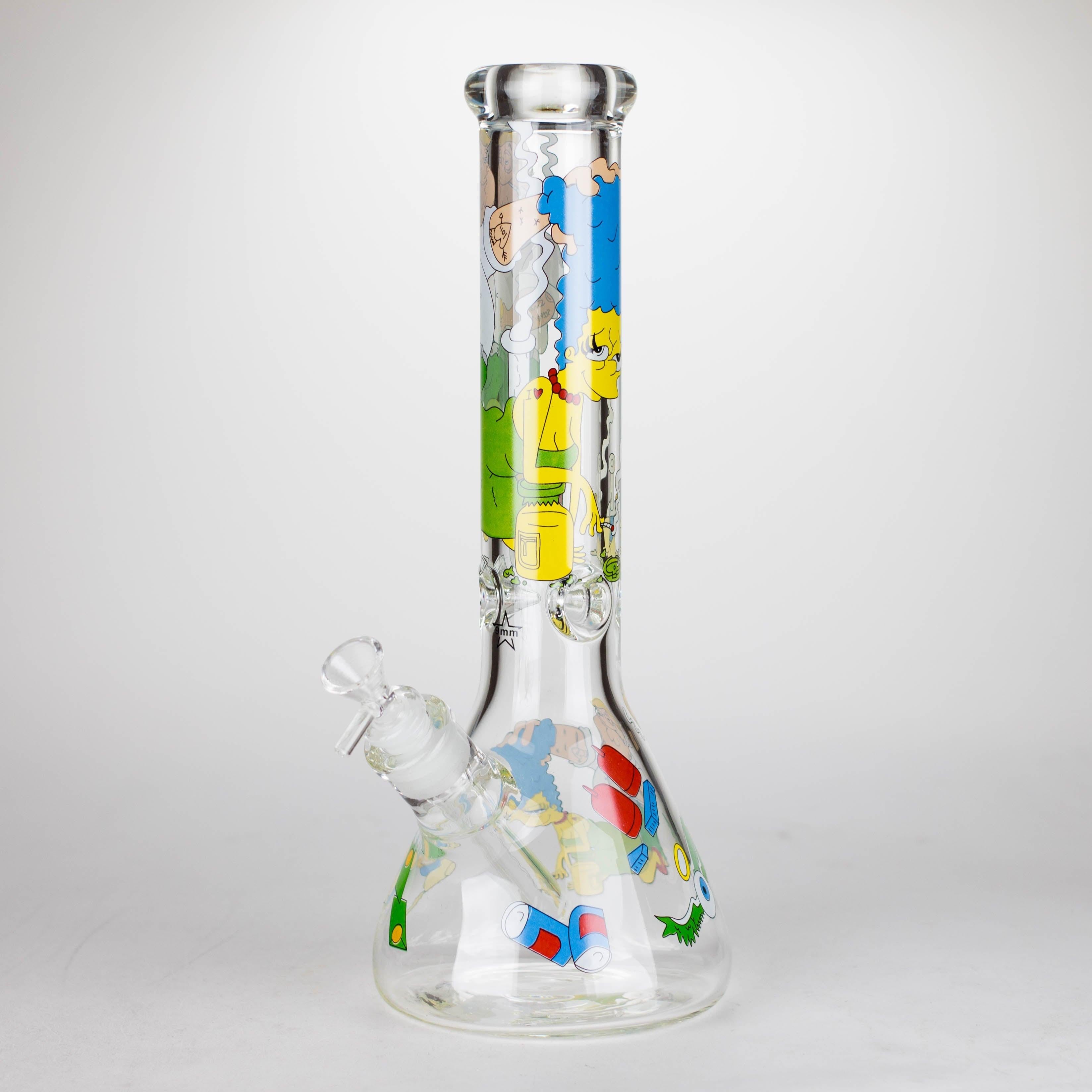 14" Yellow Family Cartoon 9 mm glass bongs [PIP789]
