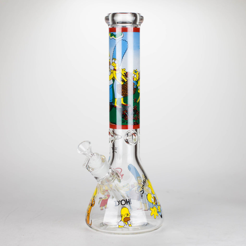 14" Yellow Family Cartoon 9 mm glass bongs [PIP789]