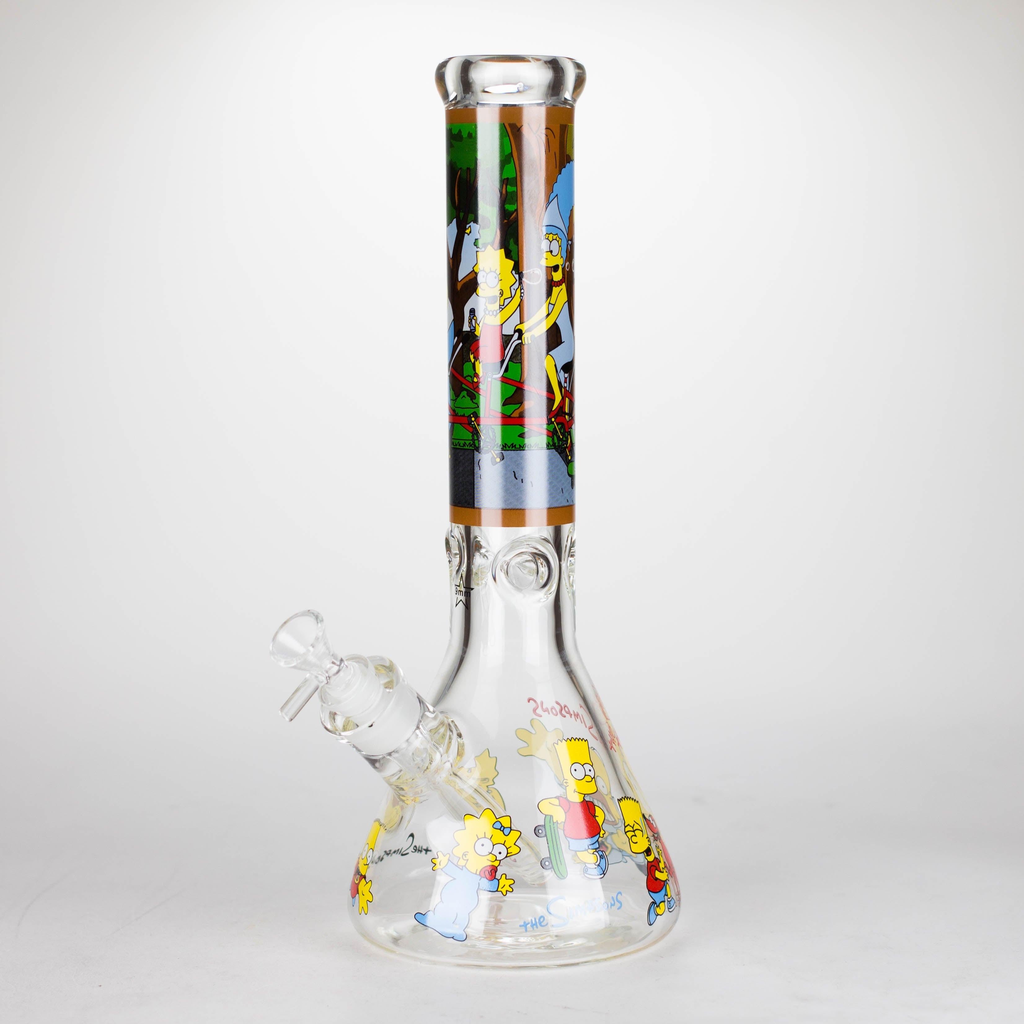 14" Yellow Family Cartoon 9 mm glass bongs [PIP789]