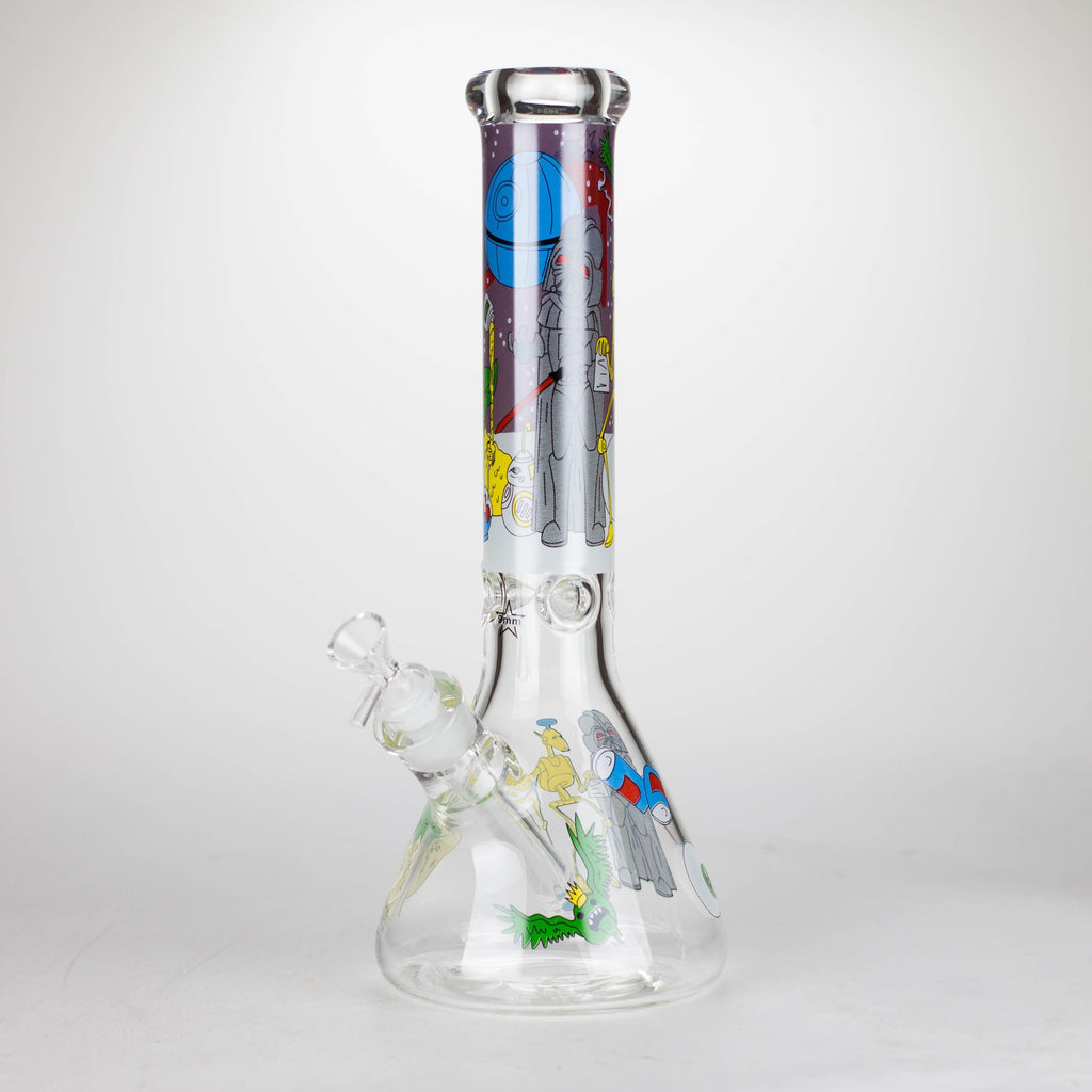 14" Yellow Family Cartoon 9 mm glass bongs [PIP789]