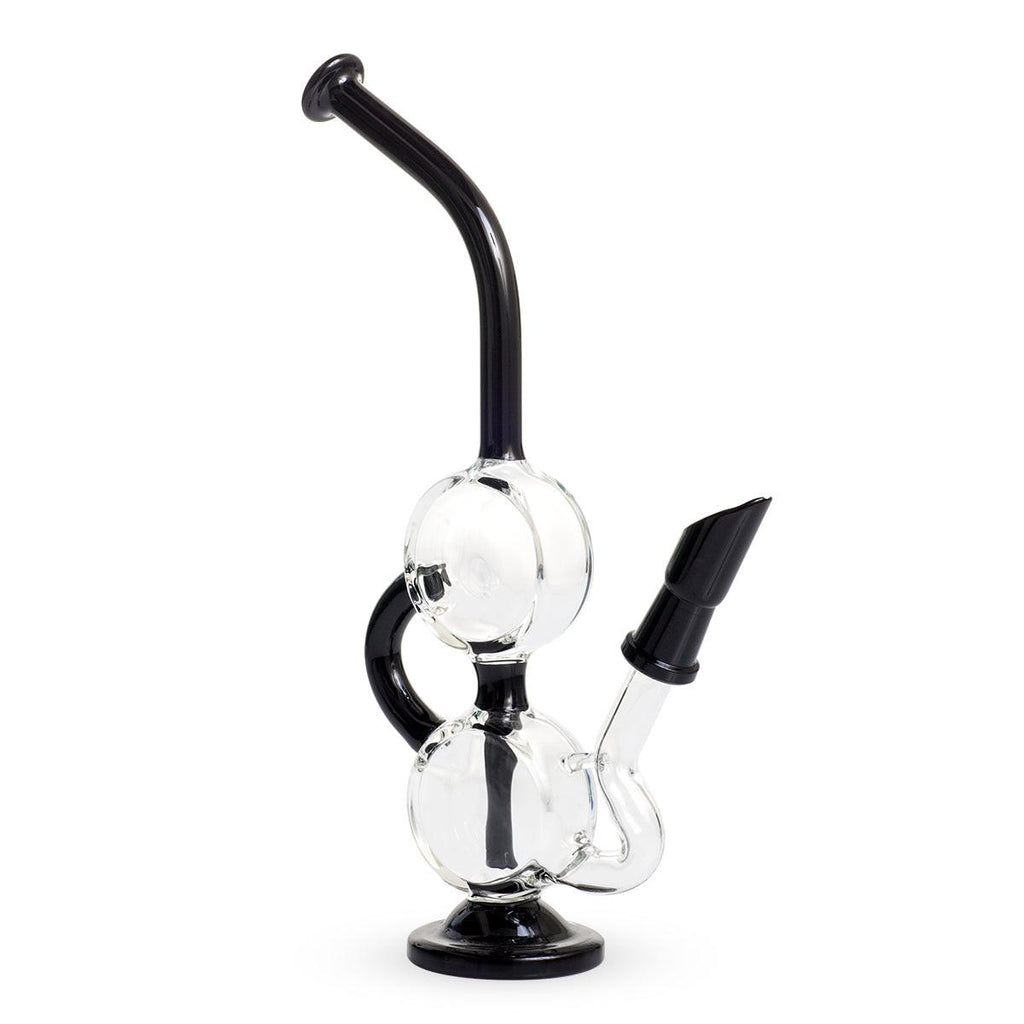 10" Dab Rig Recycler M14 - Black and Clear