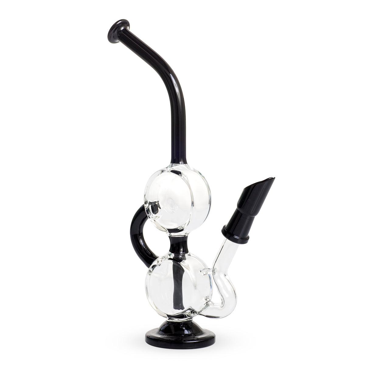 10" Dab Rig Recycler M14 - Black and Clear