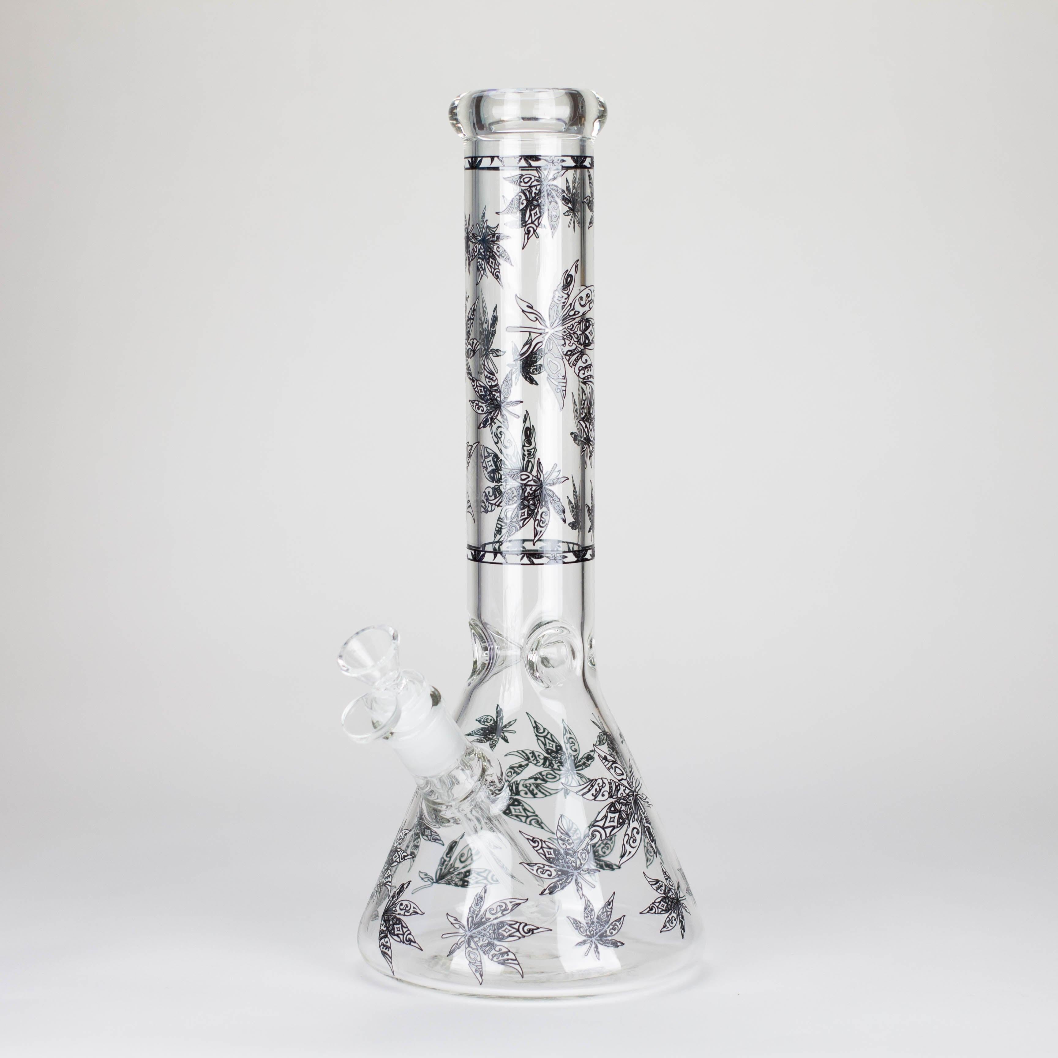 Karma | 14" Leaf Beaker Glow in the dark Glass Bong Main image