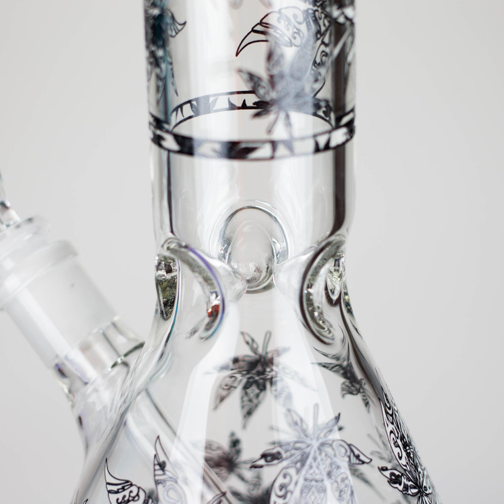 Karma | 14" Leaf Beaker Glow in the dark Glass Bong