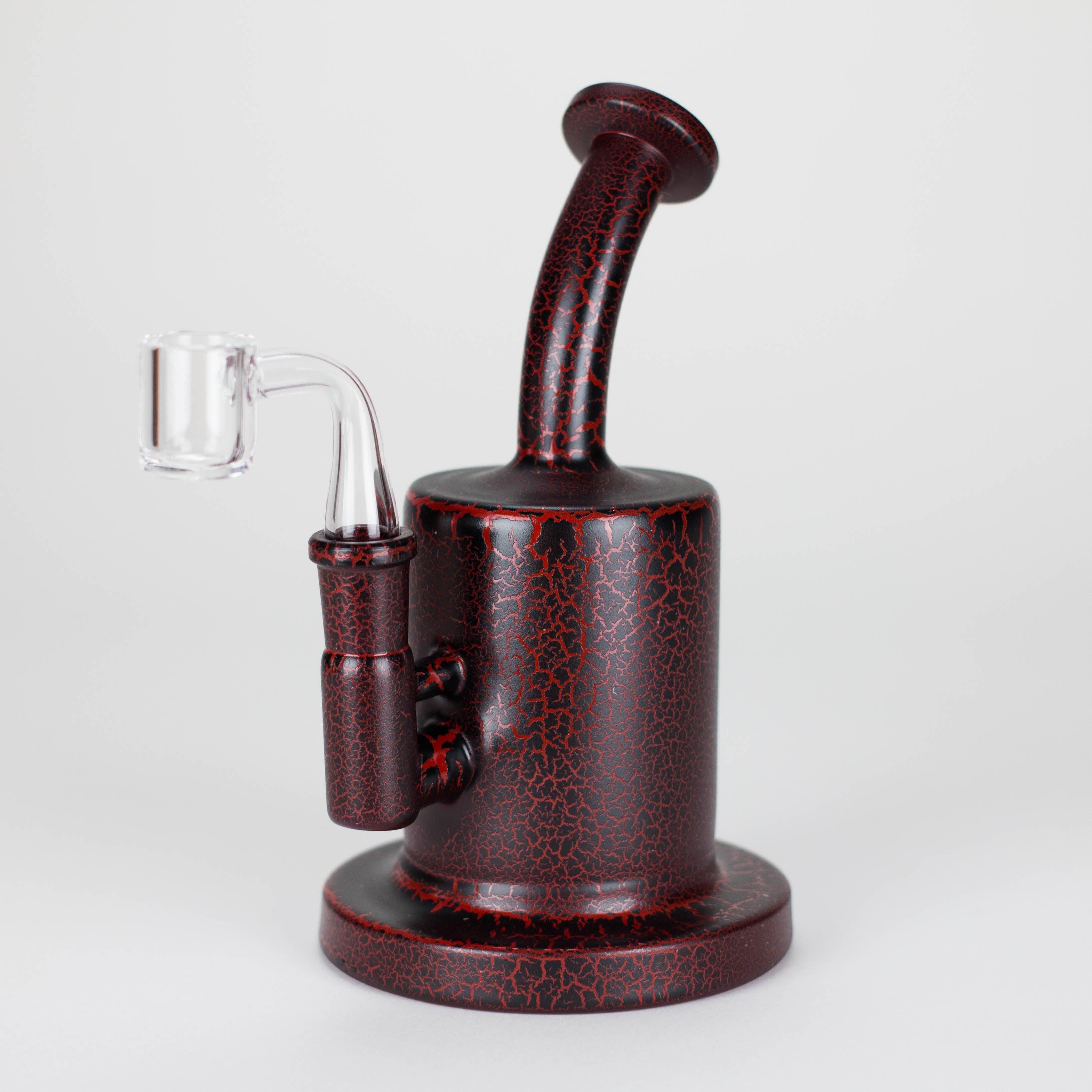 Karma | 6" Red Lightning Plated Inline Glass Dab Rig Main image