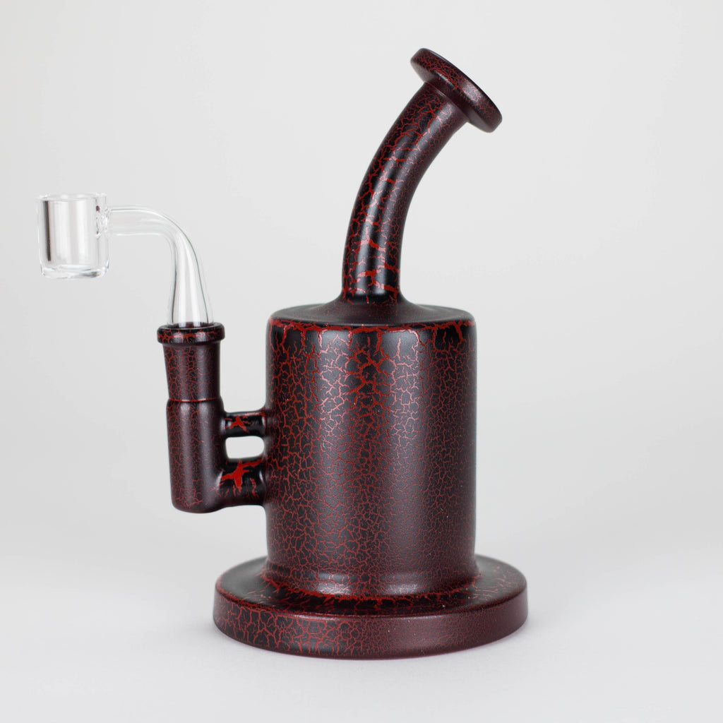 Karma | 6" Red Lightning Plated Inline Glass Dab Rig