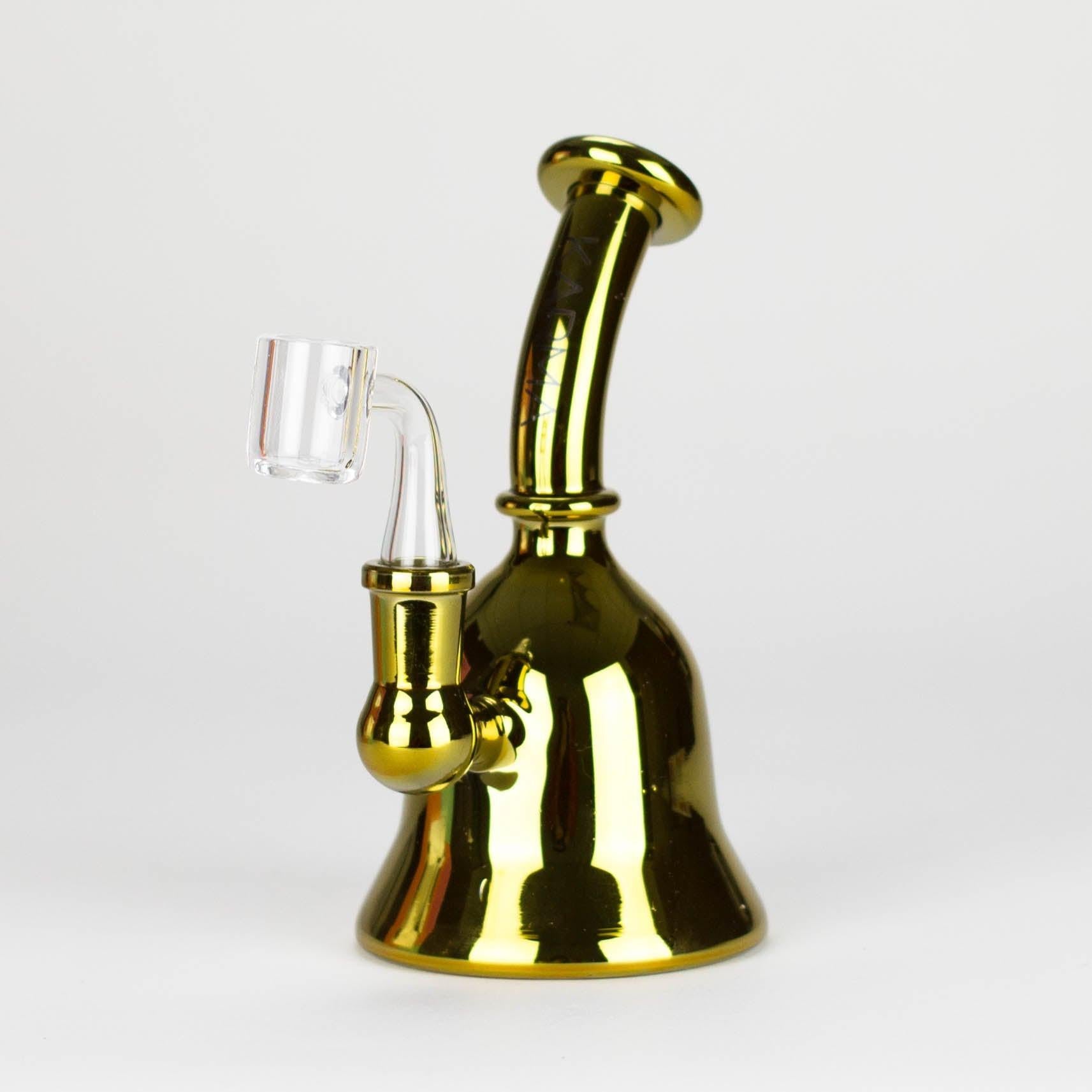 Karma | 6" Metallic Gold Kettle Glass Dab Rig