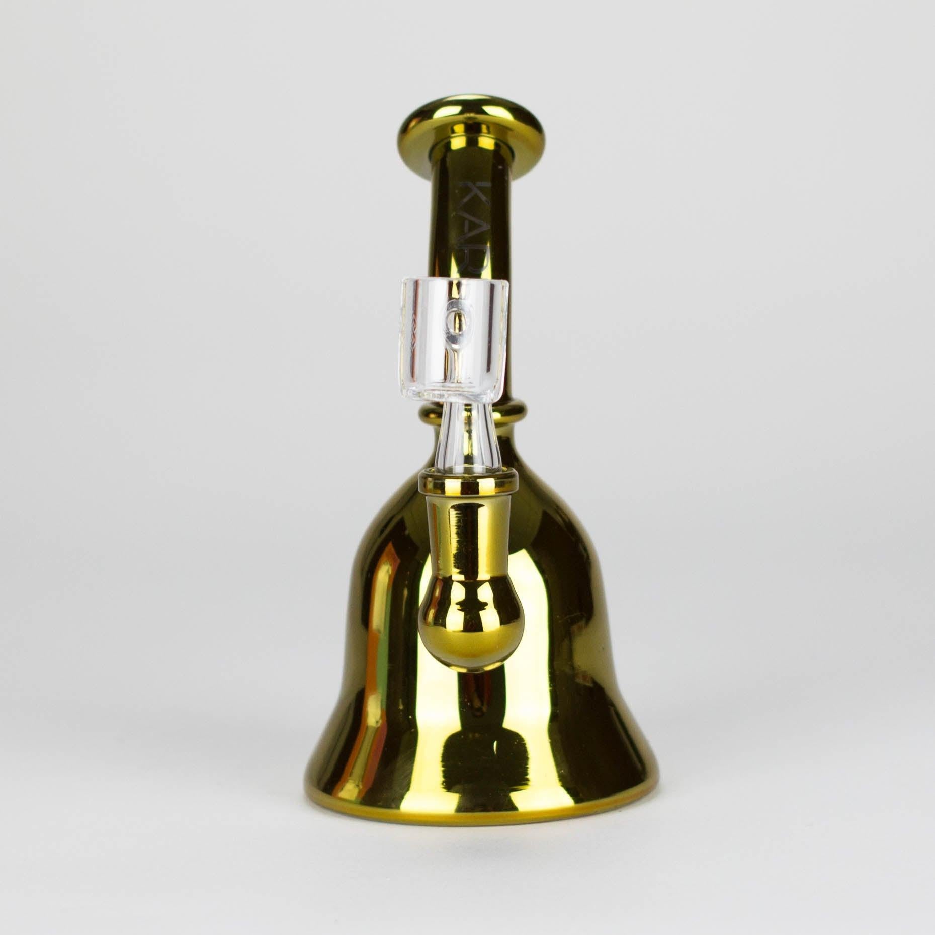 Karma | 6" Metallic Gold Kettle Glass Dab Rig