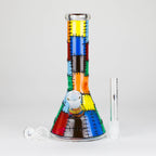 Karma | 9" Beaker Stitched Up Design Glass Bong