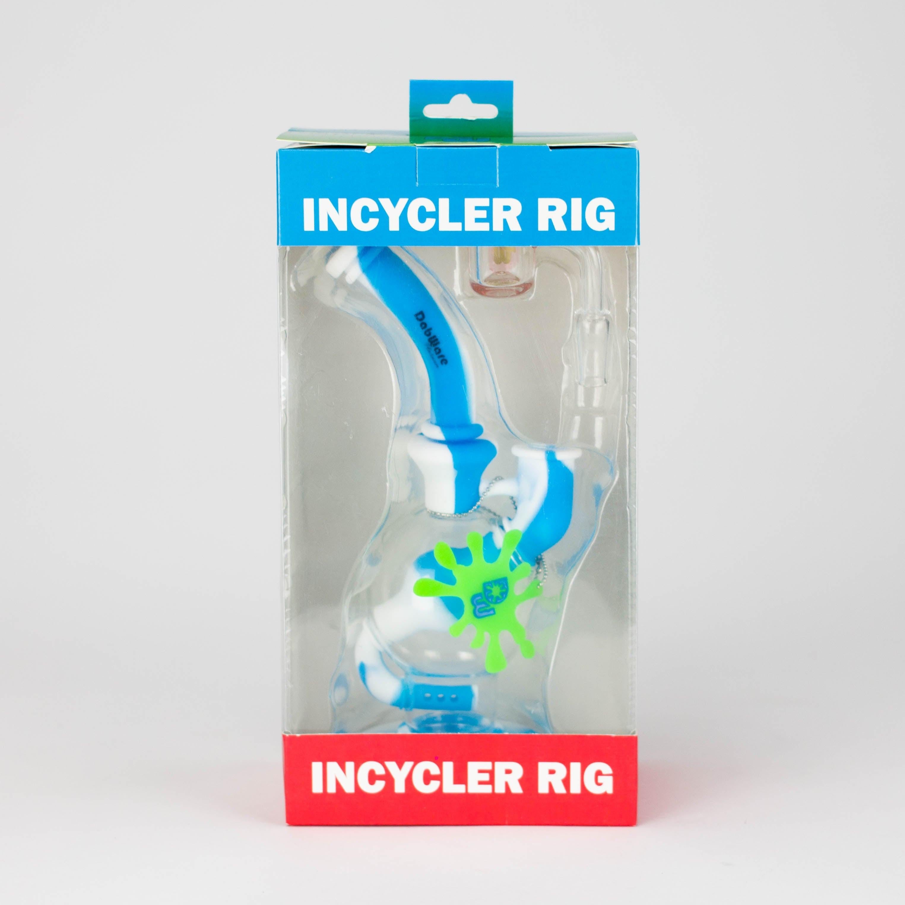 Dabware | Silicone Rig Platinum Global Incycler Rig (Blue/White) Secondary image