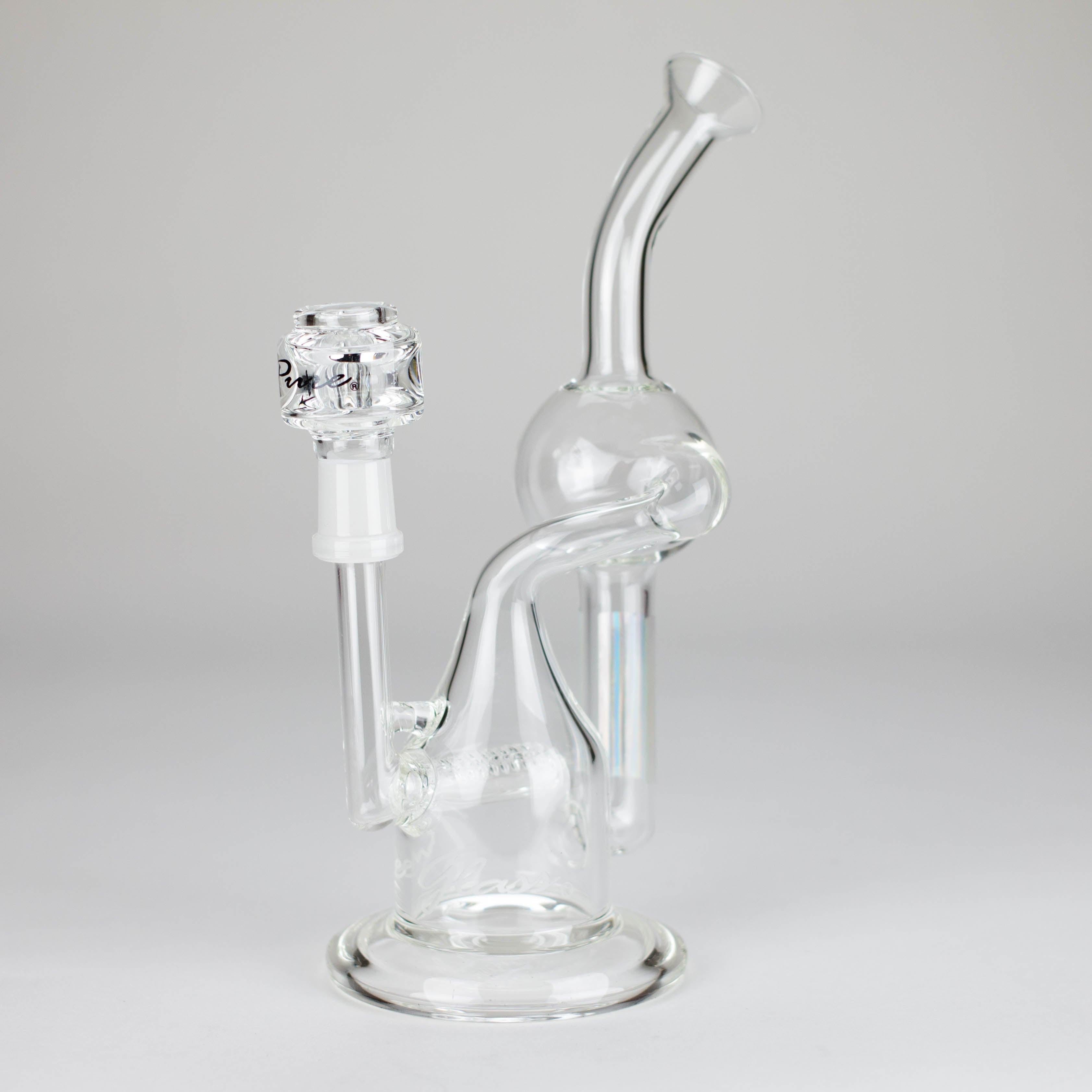 Pure Glass | 8" Infinity Recycler 2 - Flower and Dab Main image