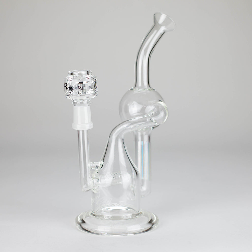 Pure Glass | 8" Infinity Recycler 2 - Flower and Dab