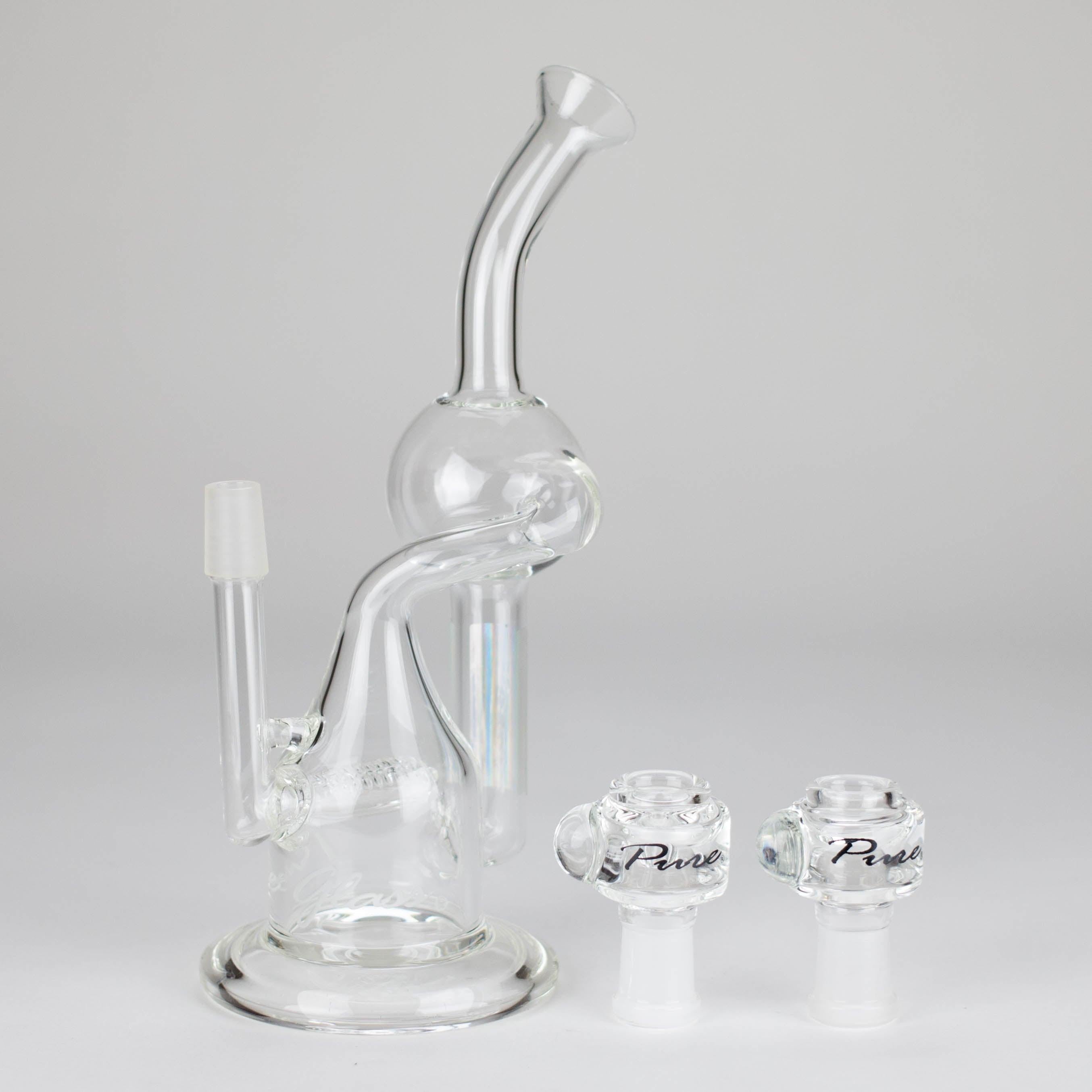 Pure Glass | 8" Infinity Recycler 2 - Flower and Dab Secondary image