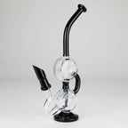 10" Dab Rig Recycler M14 - Black and Clear