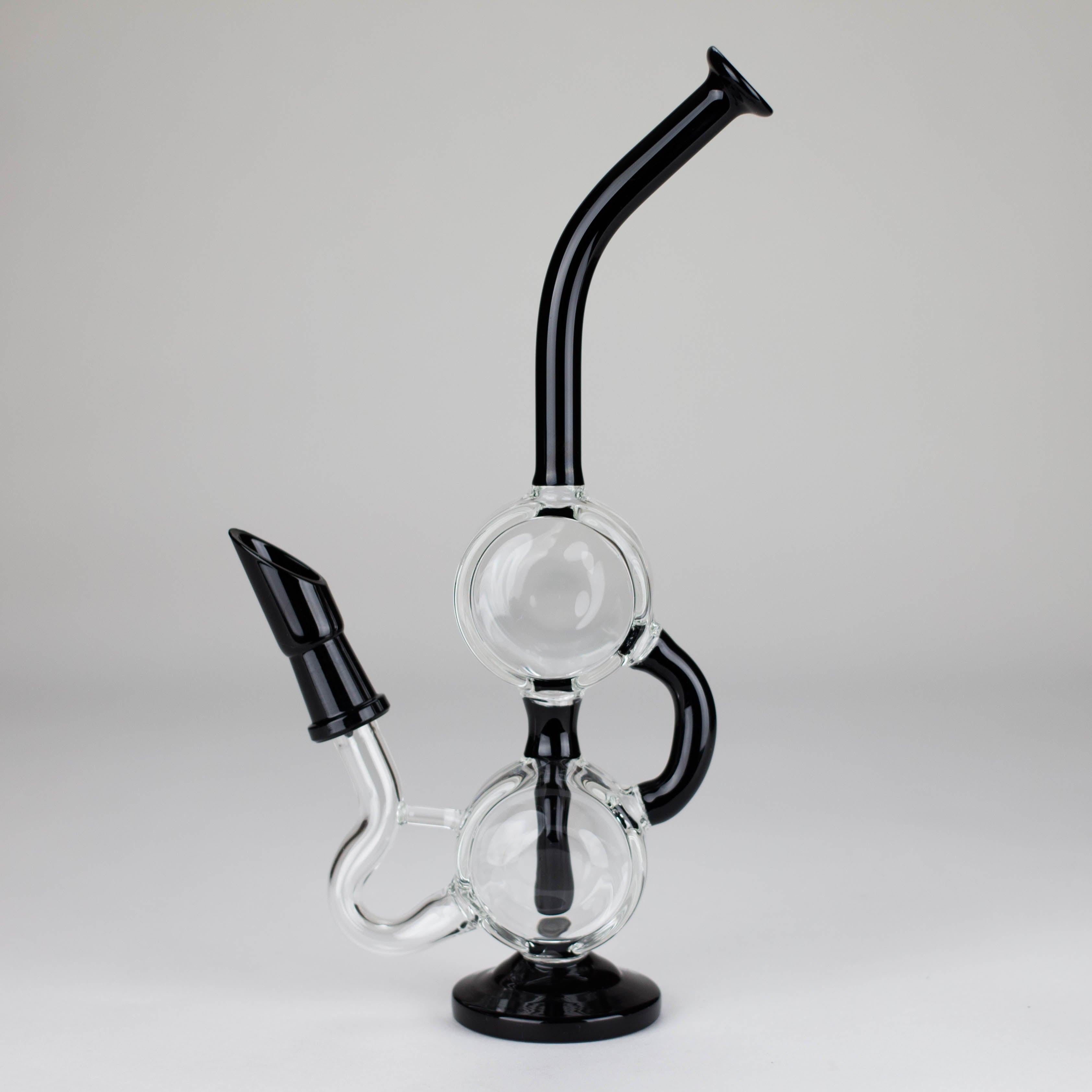 10" Dab Rig Recycler M14 - Black and Clear Secondary image