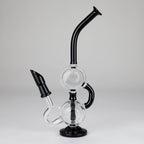 10" Dab Rig Recycler M14 - Black and Clear